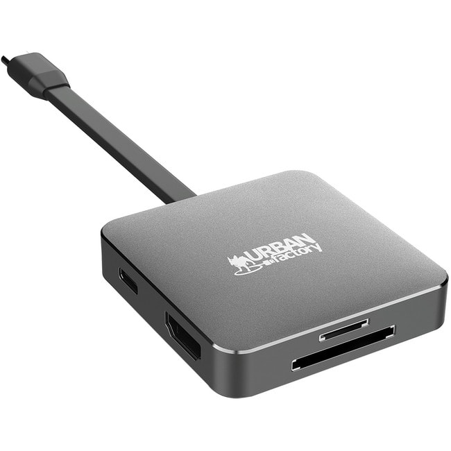 Urban Factory - HUBEE LIGHT: 100W USB-C Mini Station - Memory Card Reader - SD, microSD - 100 W - USB Type C - 4K - 3840 x
