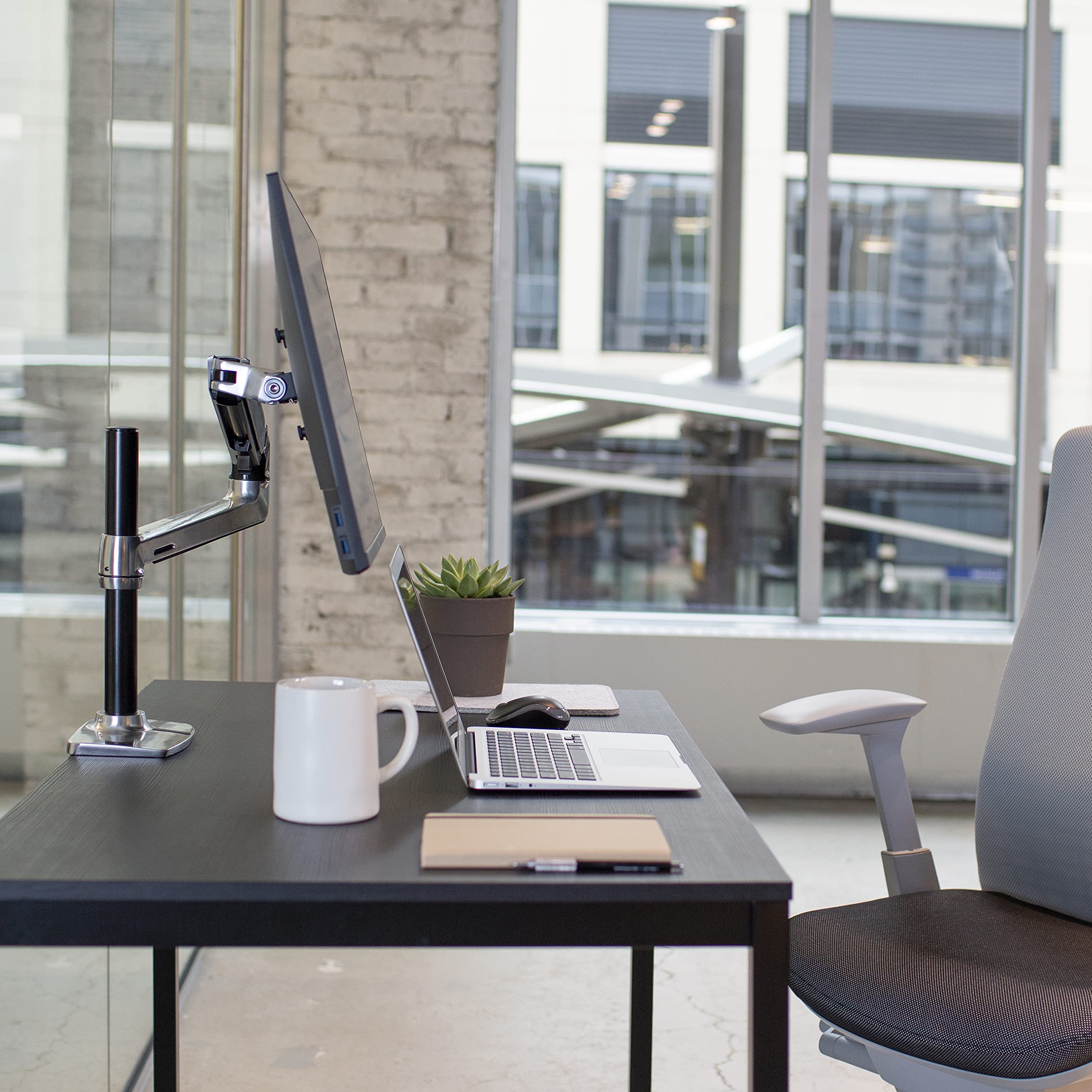 Alt View 3. Ergotron - Ergotron 45-295-026 24 Inches Screen Support Mounting Arm for Flat Panel Monitor - Black & Polished Aluminum - 20  Lbs. - Black & Polished Aluminum.