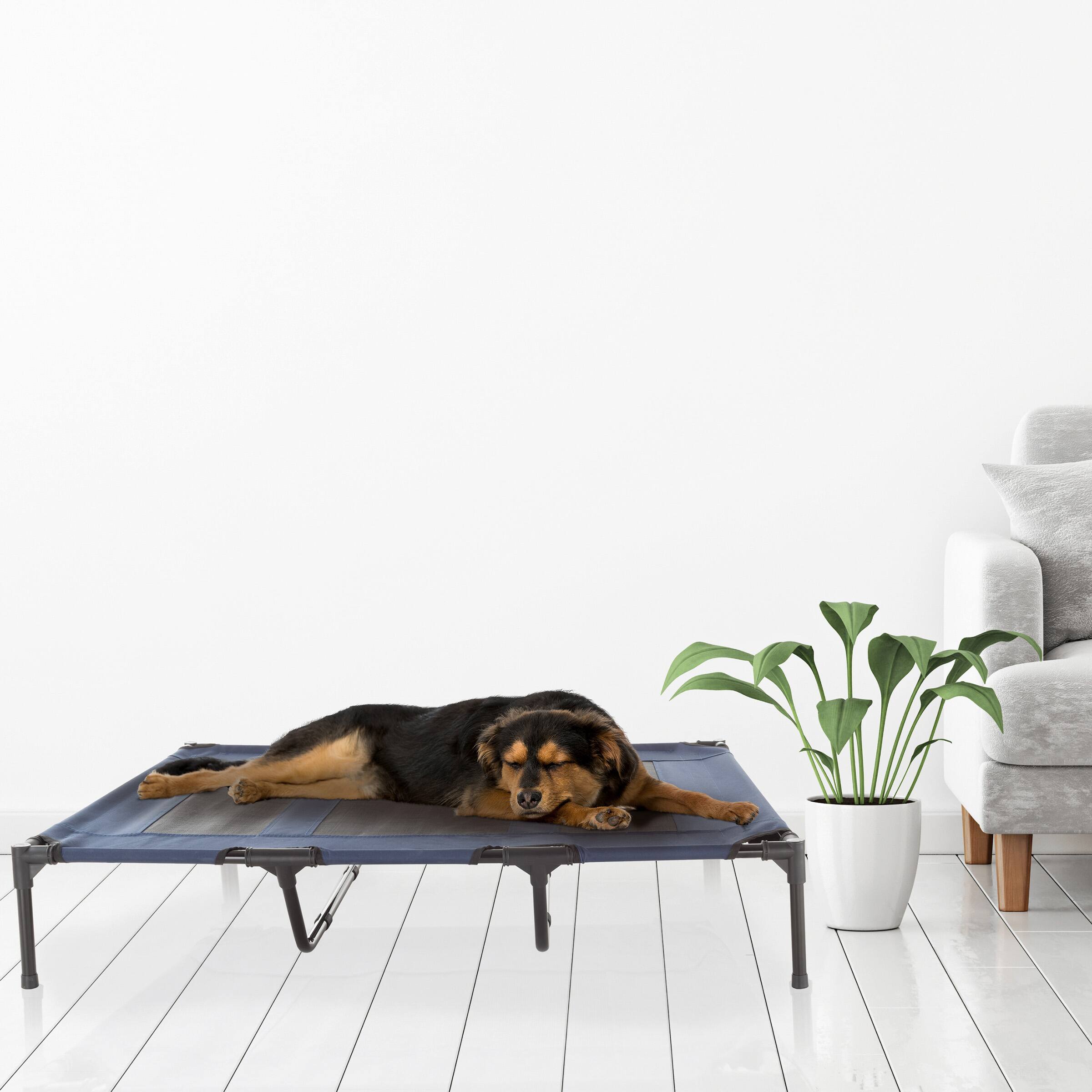 Alt View 3. PetMaker - Elevated Dog Bed 48x35.5-Inch Pet Bed with Non-Slip Feet Indoor/Outdoor Dog Cot or Puppy Bed for Pets up to 110lbs - Blue.