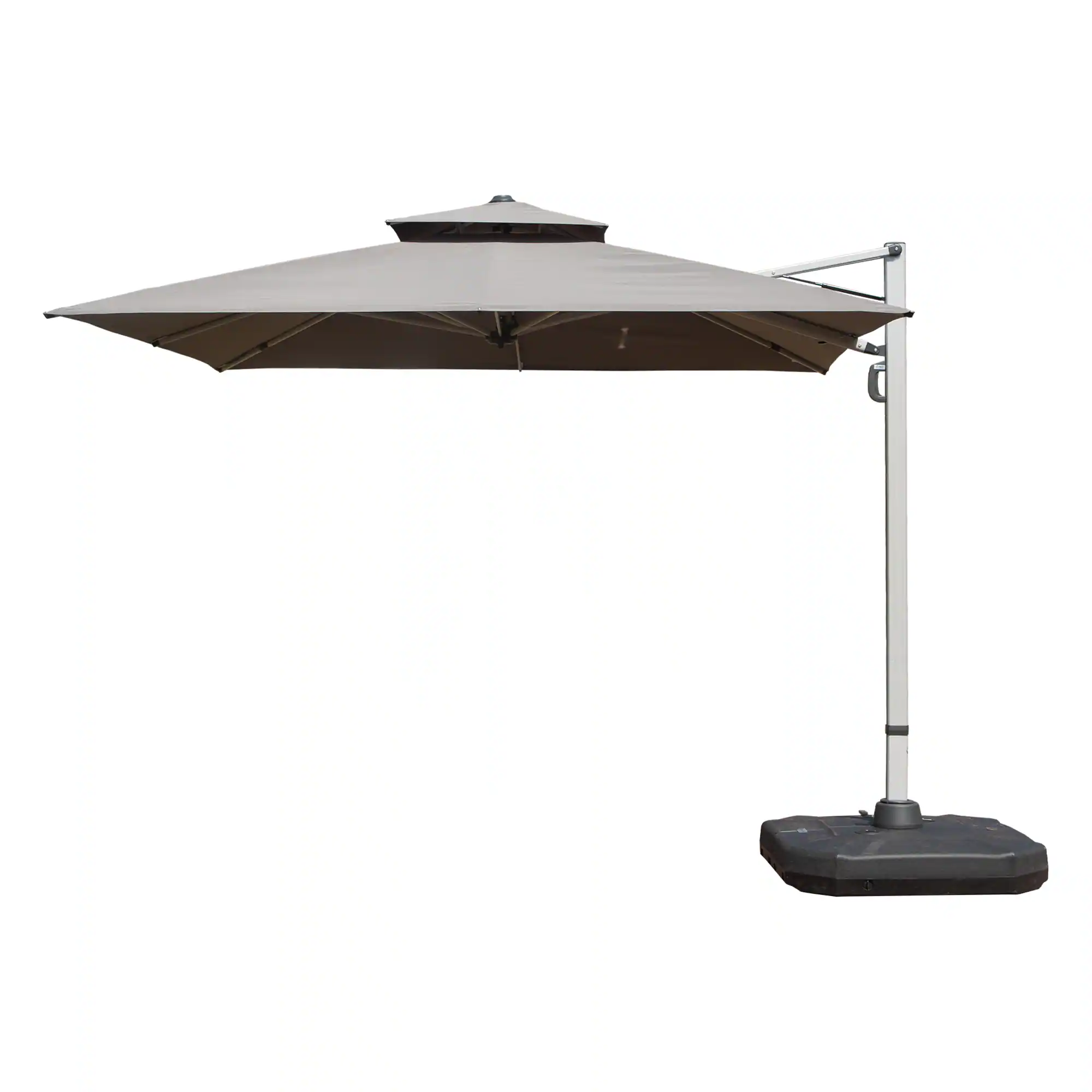 Ecooso - 10'X10' Square Cantilever Umbrella with Center Pole (Base Not Included) - Gray