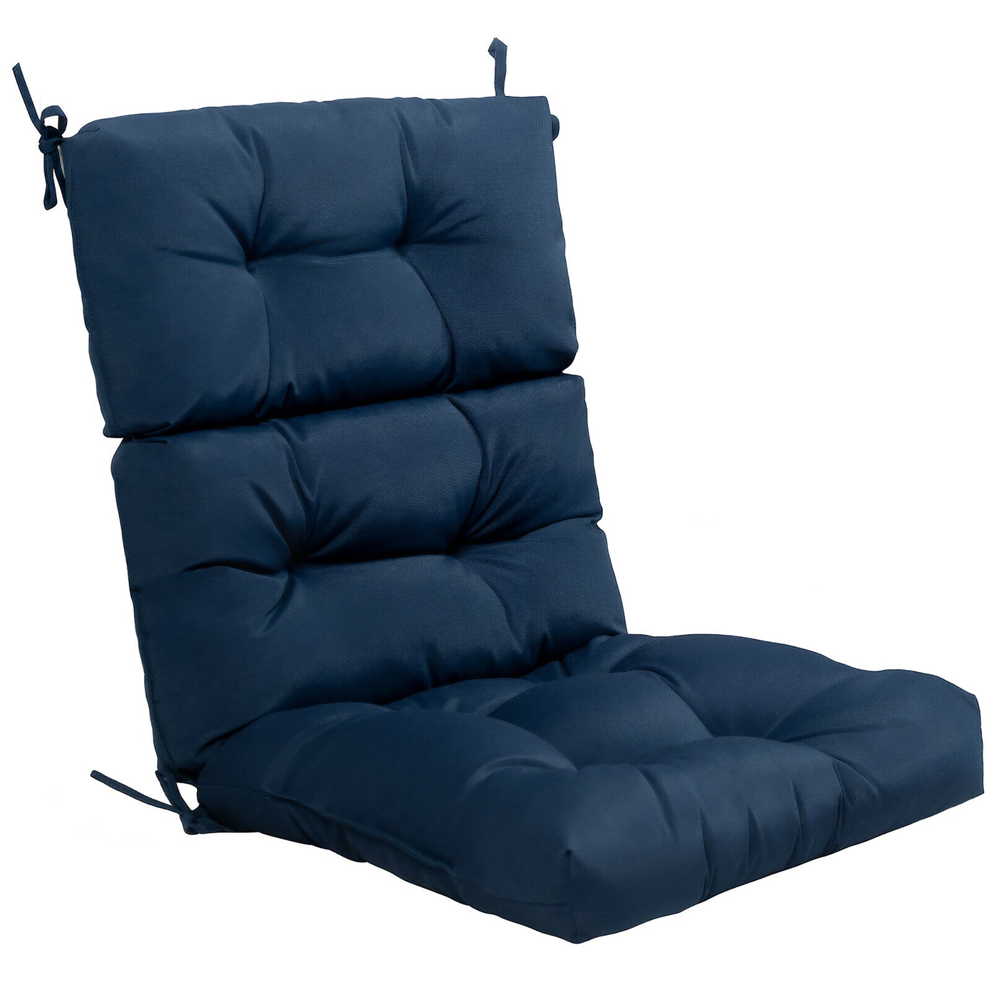 Front. Costway - Costway 22"x44" Back Chair Cushion Tufted Pillow Patio Seating Pad - Blue.