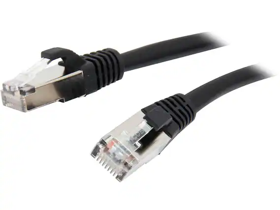 Front. Cables to Go - C2G 28695 Cat5e Cable - Snagless Shielded Ethernet Network Patch Cable, Black (25 Feet, 7.62 Meters).