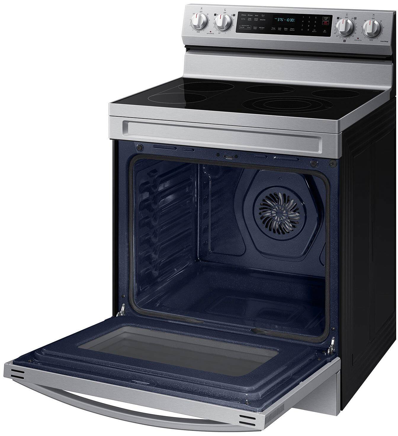 Alt View 16. Samsung - Smart Freestanding Electric Range 6.3 cu. ft. with Air Fry, Convection+, and Griddle - Stainless Steel.