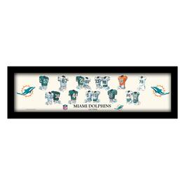 Sporticulture - Miami Dolphins 8" x 26" Framed Art Uniform Heritage Print - Multicolor