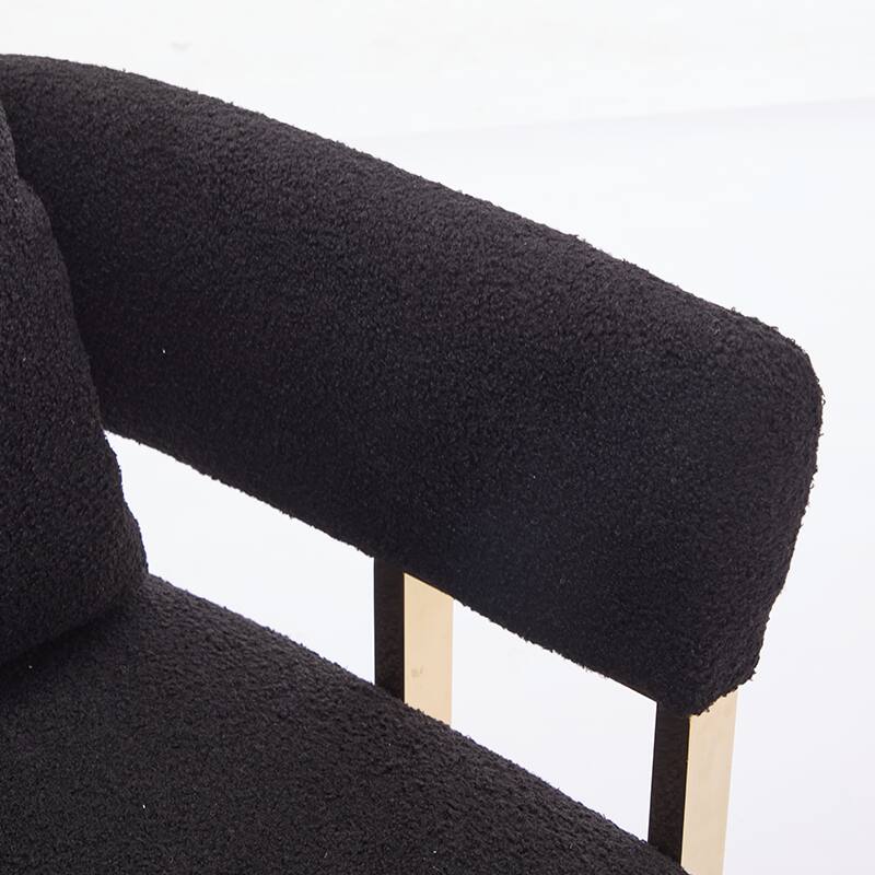 Alt View 2. APRILSOUL - Modern decorative chair with gold metal legs  suitable for dressing area reception room office - Black.