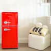 Front. Boyel Living - 3.5Cu.Ft Compact Refrigerator Mini Fridge with Freezer, Small Refrigerator with 2 Door, 7 Level Thermostat Removable - Red.