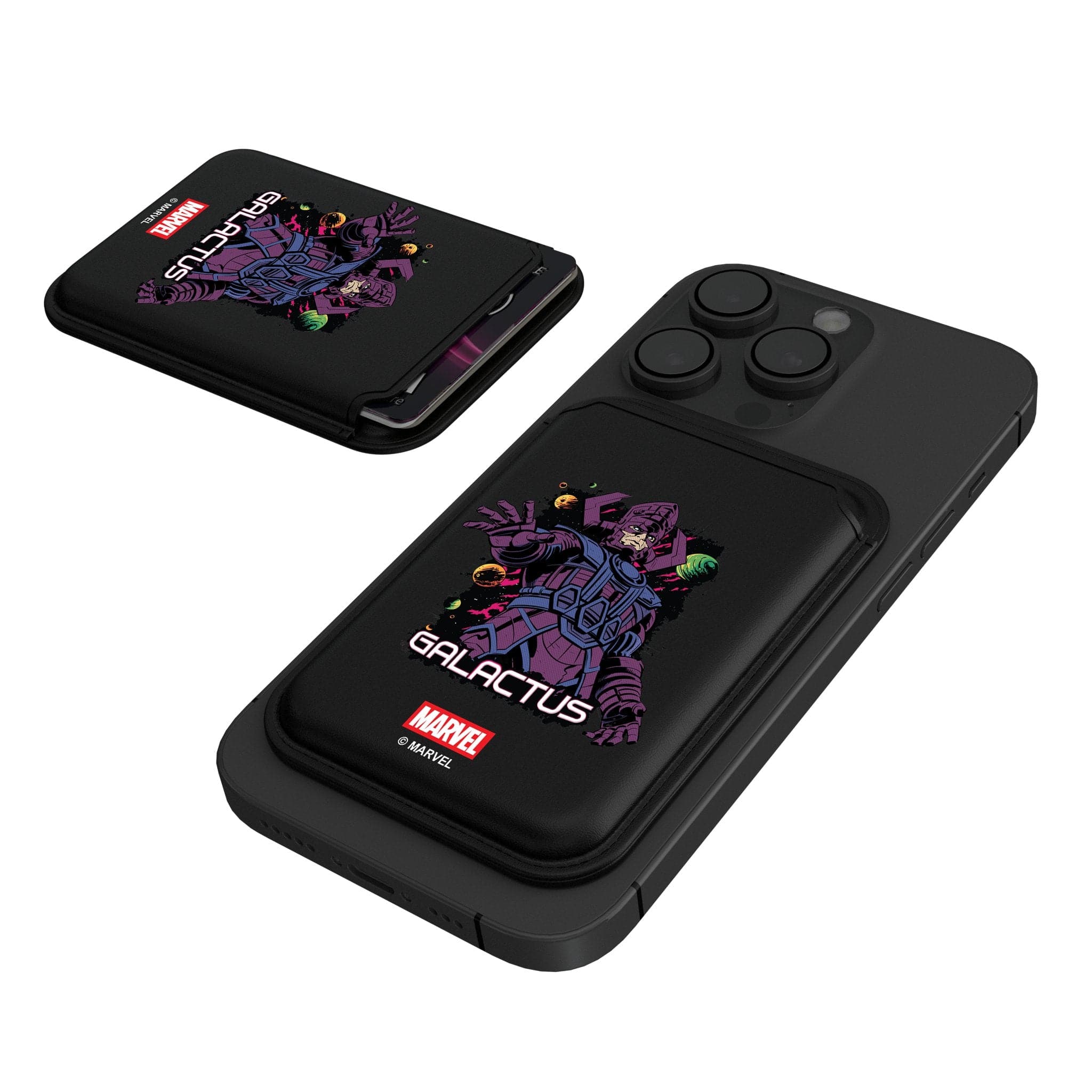 Keyscaper - Marvel Badge Black Magnetic Credit Card Wallet - Galactus