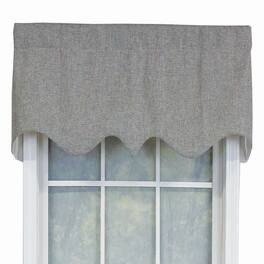 RLF Home - R-Crosby Essential Solid Color Fabric Printed Regal Valance 3" Rod Pocket 50" x 17" - Ash gray