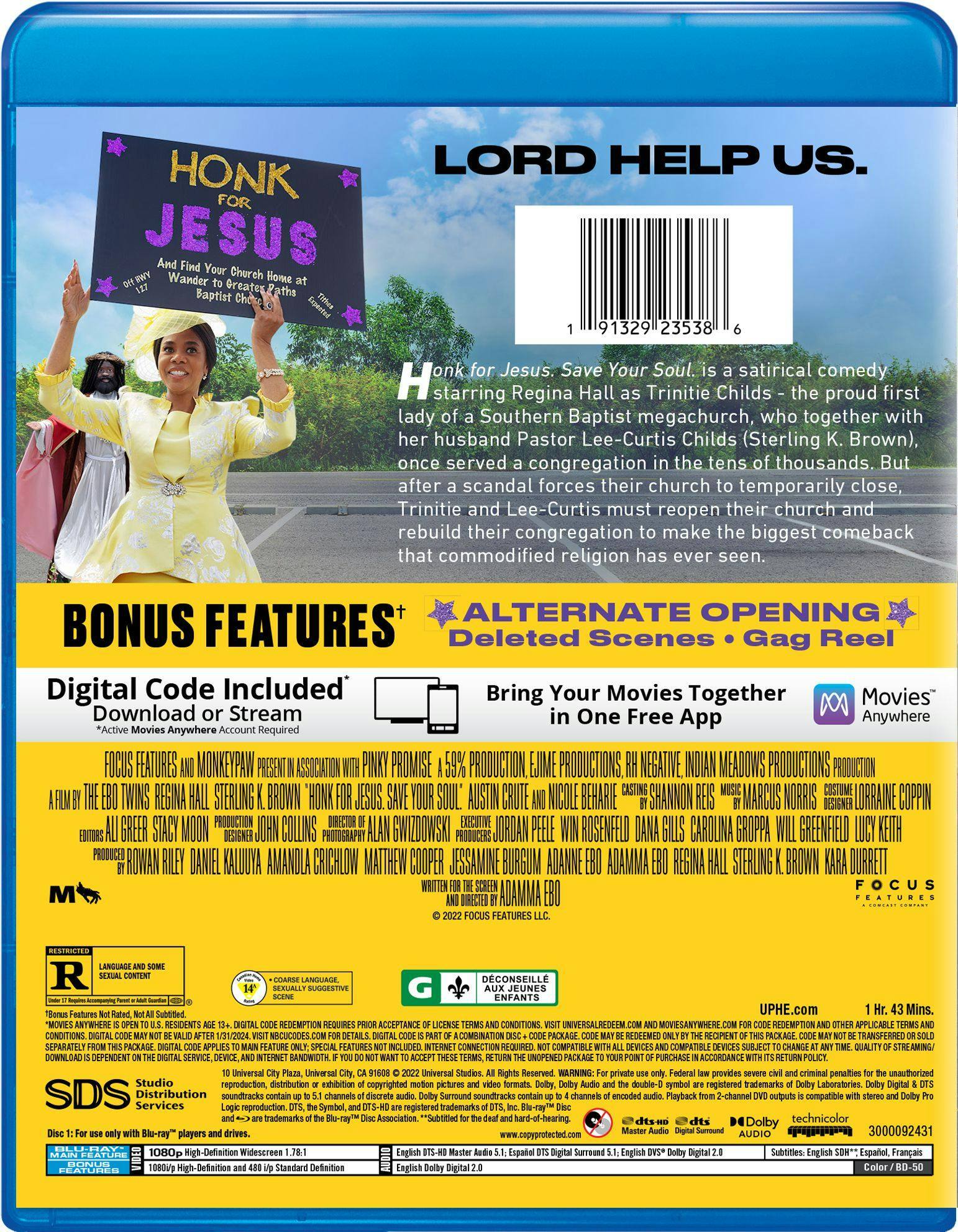 Back. Honk for Jesus. Save Your Soul (Blu-ray + Digital Copy) [Blu-ray].