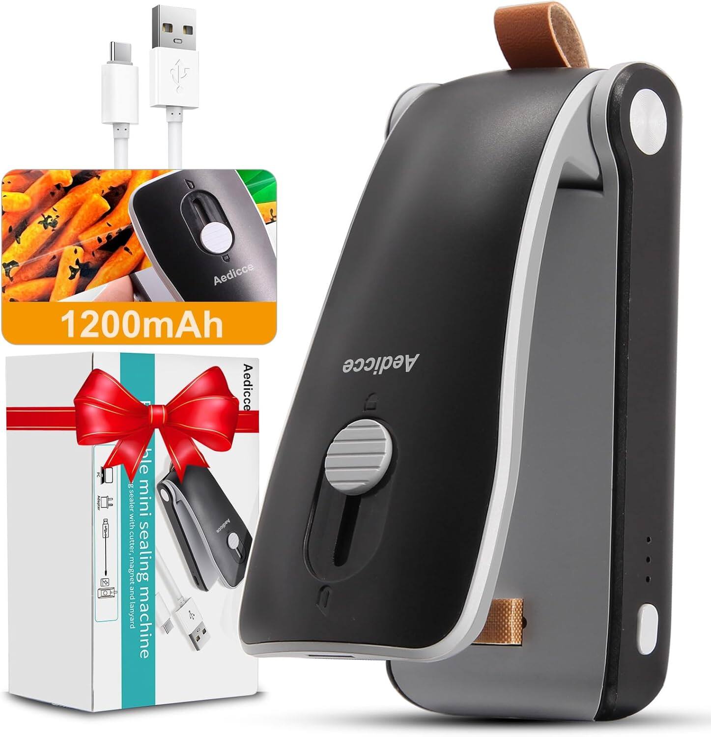 Aedicce 1200mAh Aedicce C 100 mini sealing machine with S cutter, sealing magnet and lanyard
