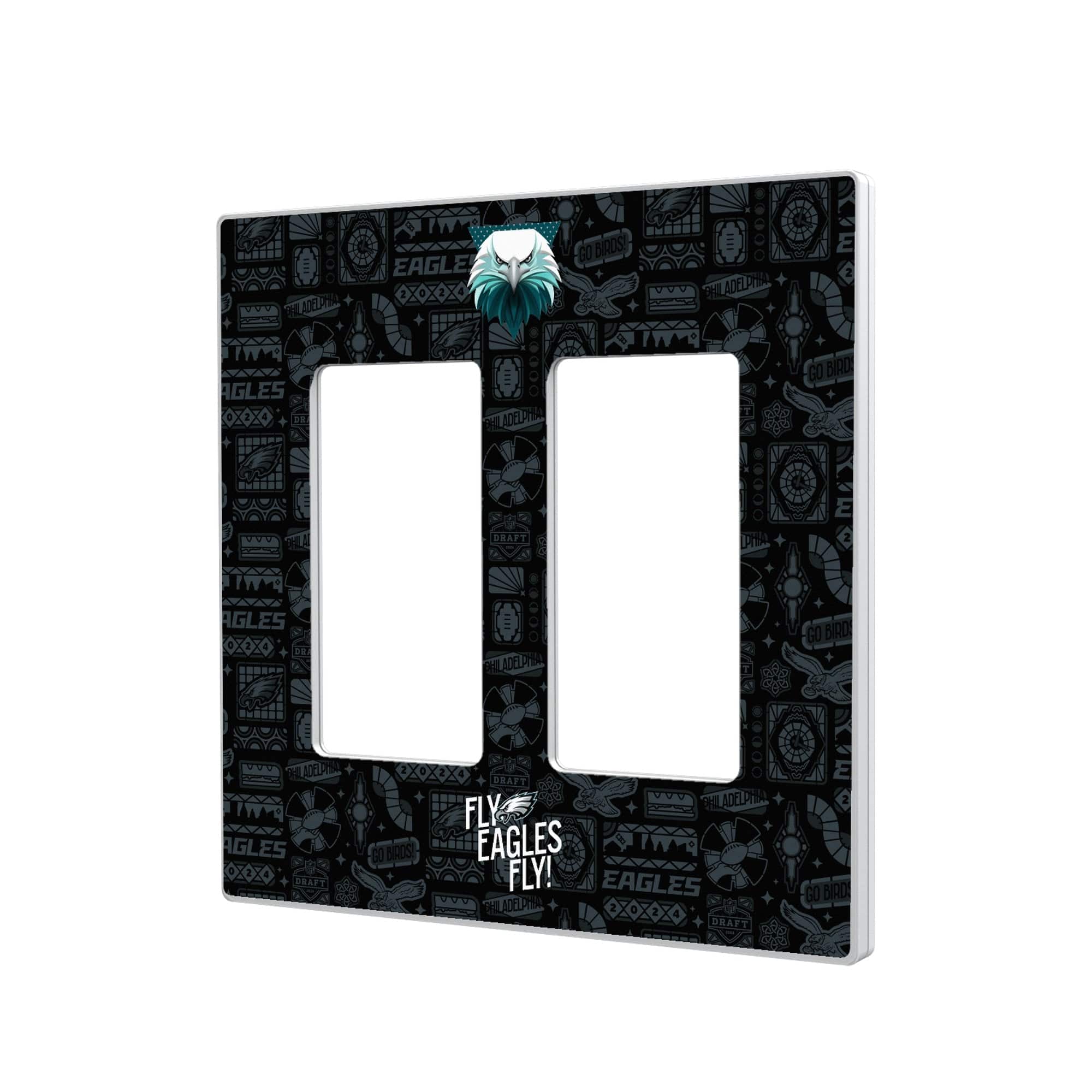 Keyscaper - Philadelphia Eagles 2024 Illustrated Limited Edition Double Rocker Light Switch Plate - White price history on PriceWatchPro