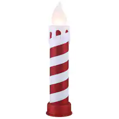 Front. Mr. Christmas - Mr. Christmas LED Warm White Blow Mold Candle 24 in. Yard Decor - Red | White.