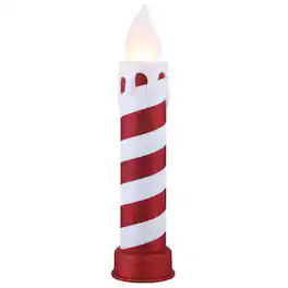 Mr. Christmas - LED Warm White Blow Mold Candle 24 in. Yard Decor - Red | White