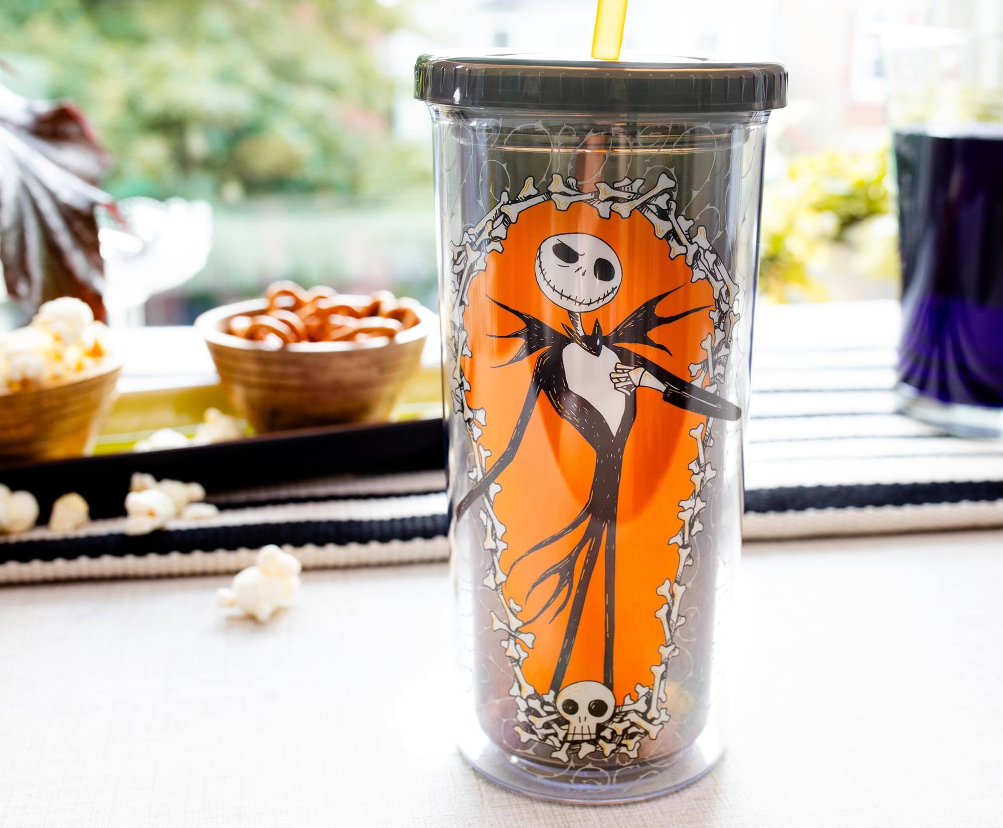 Alt View 2. Disney - Disney The Nightmare Before Christmas Jack Carnival Cup With Lid and Straw - Black.