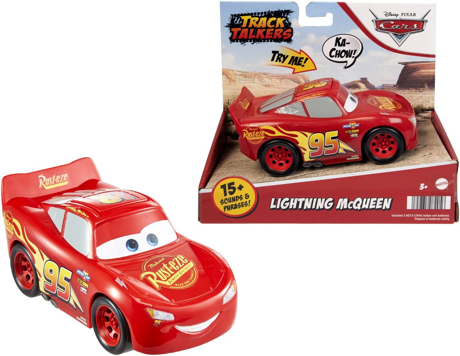 Rusteze E A - 95 C F Midiested DINTMINT Rusteze BIMPIO RIAE ln FARBEL Disney PIXAR t TRACK Cars TALKERS A- TRY CHOW! ME! 9 M -E Rusteze C 95 3+ MATTEL 15+ & SOUNDS LIGHTNING MCQUEEN PHRASES! Sabulas 3 AG13 LA44) button cen bateries dispose af batteries saleity

---

**Corrected Text:**

- Rust-eze E A - 95 C F Midiested DINTMINT Rust-eze BIMPIO RIAE ln FARBEL Disney PIXAR Cars TALKERS A- TRY ME! 9 M -E Rust-eze C 95 3+ MATTEL 15+ & SOUNDS LIGHTNING MCQUEEN PHRASES! Sabulas 3 AG13 LA44) button cen bateries dispose af batteries saleity

---

**Grouped Text from the Image:**

- Disney PIXAR Cars
- Lightning McQueen
- Rust-eze
- 95
- Ka-Chow!
- Try Me!
- 15+ Sounds &