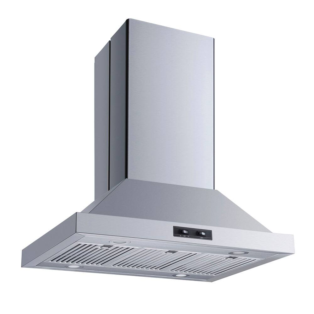 Angle. Winflo - Winflo 30 inch Convertible 300-CFM Stainless Steel Island Range Hood - Stainless Steel.
