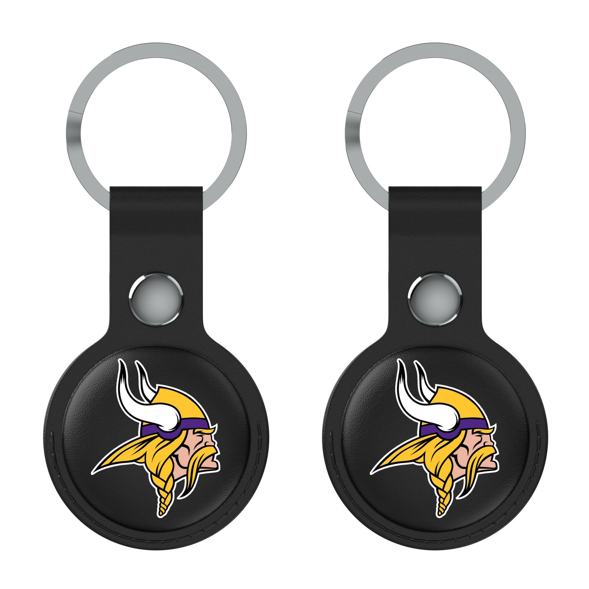 Front. Keyscaper - Black Minnesota Vikings Two-Pack AirTag Holders - No Size - Black.