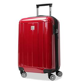 World Traveler - Contour 20-Inch Carry-On Lightweight Polycarbonate Hardside Expandable Spinner Luggage with TSA Lock - Red