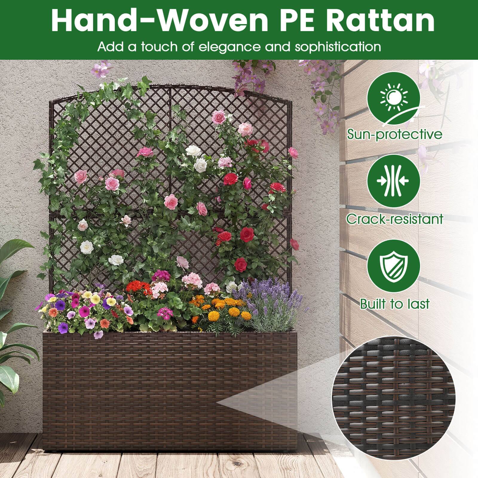 Hand-Woven PE Rattan  
Add a touch of elegance and sophistication  

Sun-protective  
Crack-resistant  
Built to last