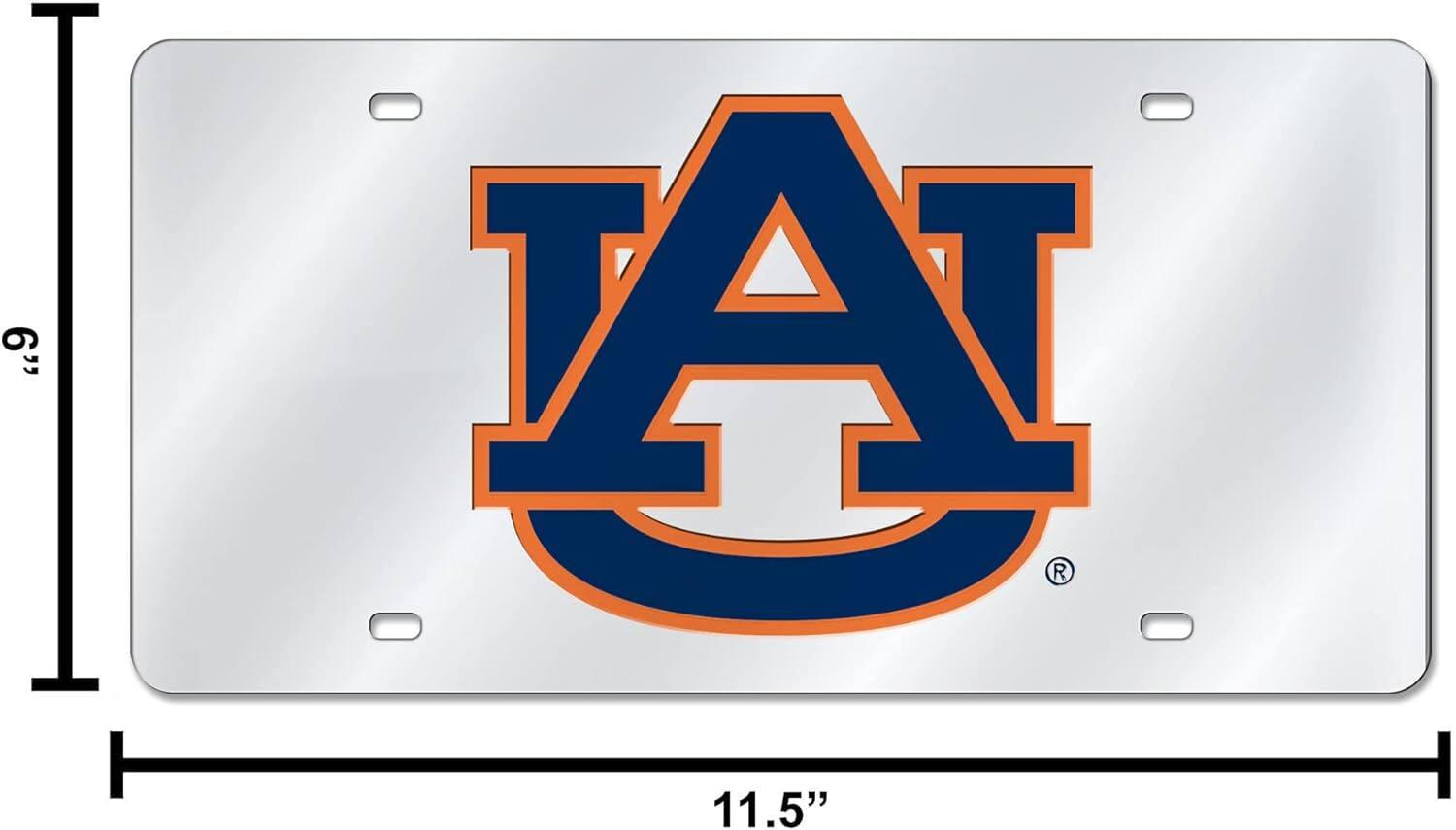 Alt View 3. Rico Industries - Auburn University Tigers Mirrored Laser Cut License Plate Laser Tag - Multi.