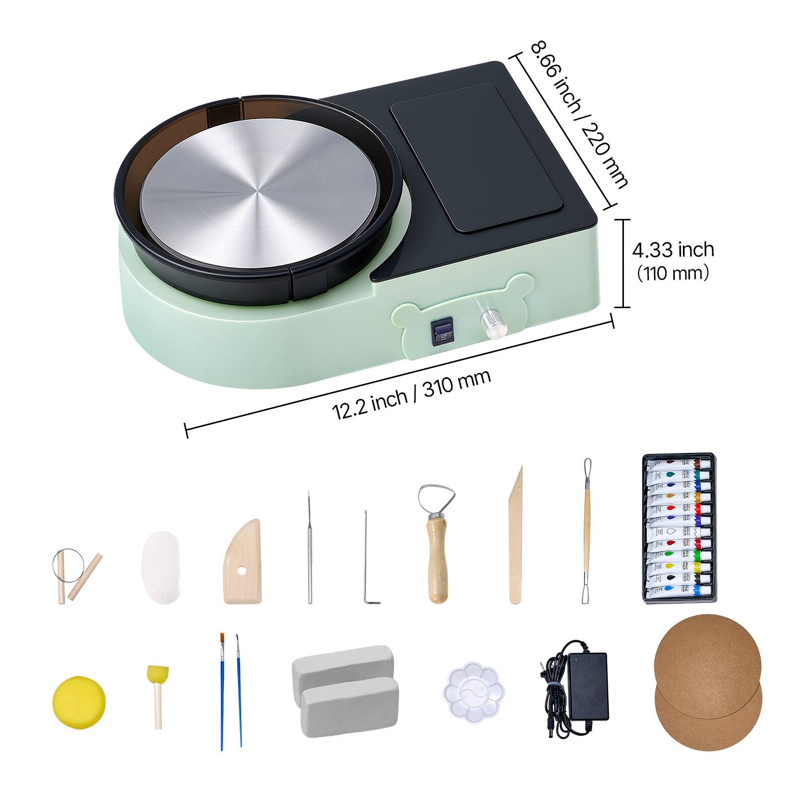 8.66 inch / 220 mm  
4.33 inch (110 mm)  
12.2 inch / 310 mm