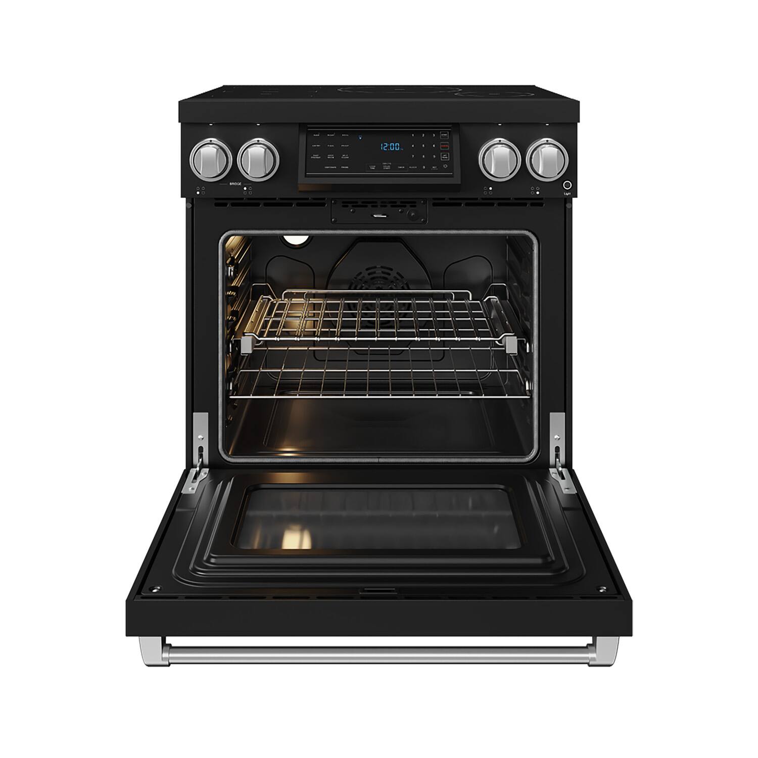 Alt View 1. Thor Kitchen - Gordon Ramsay Series by Thor Kitchen 4.8 Cu. Ft Freestanding Induction Range with Stainless Hardware - Matte Black.