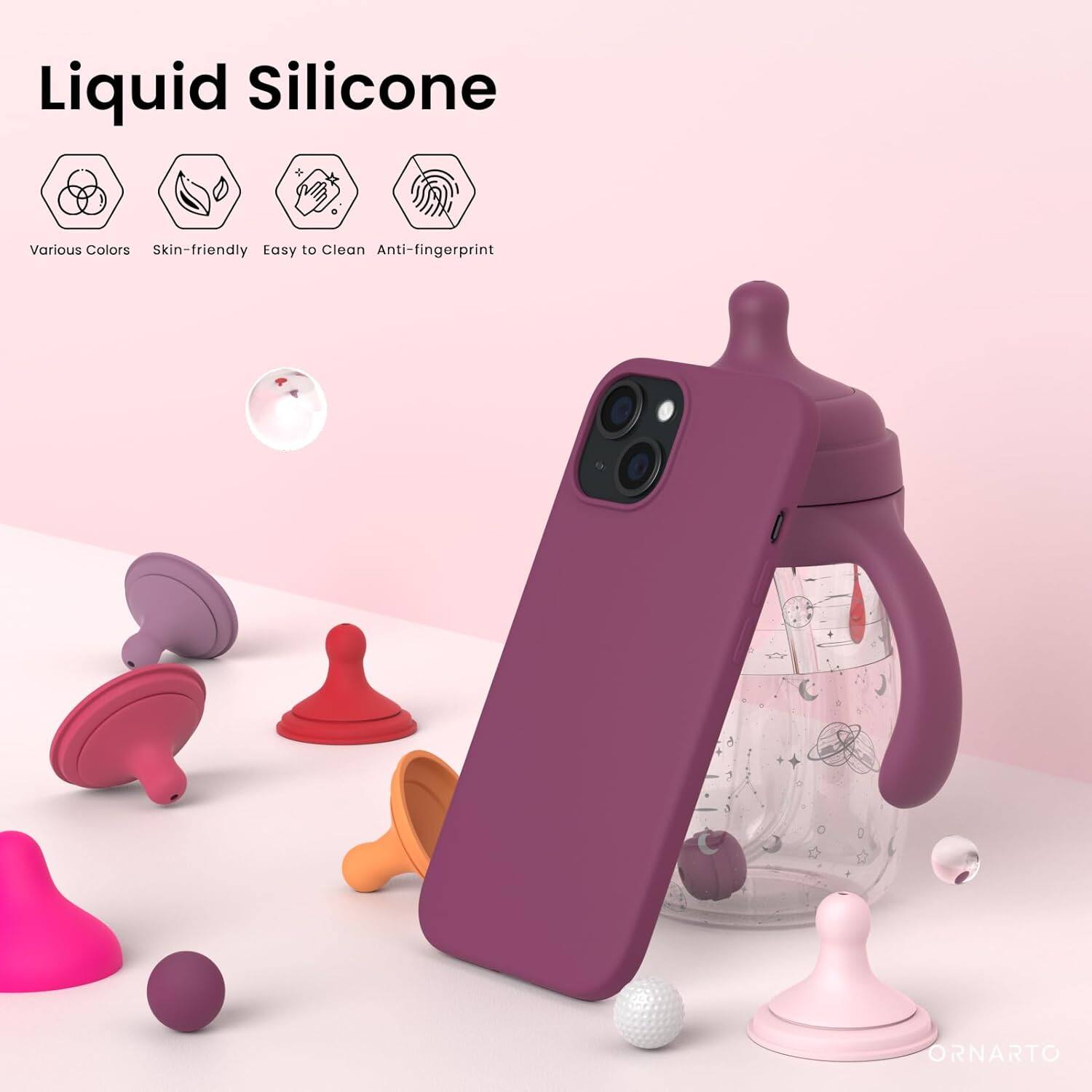 Liquid Silicone, Various Colors, Skin-friendly, Easy to Clean, Anti-fingerprint, ORNARTO