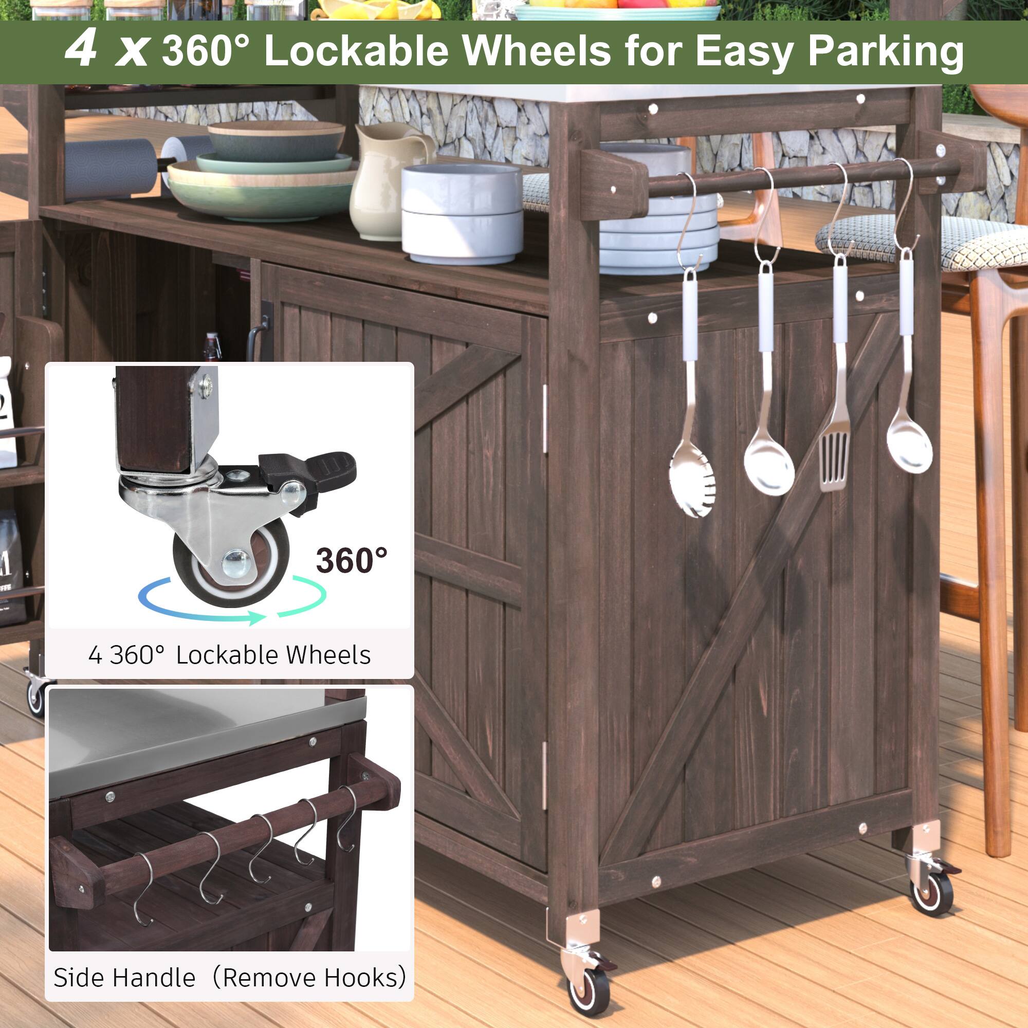 4 x 360° Lockable Wheels for Easy Parking

4 360° Lockable Wheels

Side Handle (Remove Hooks)