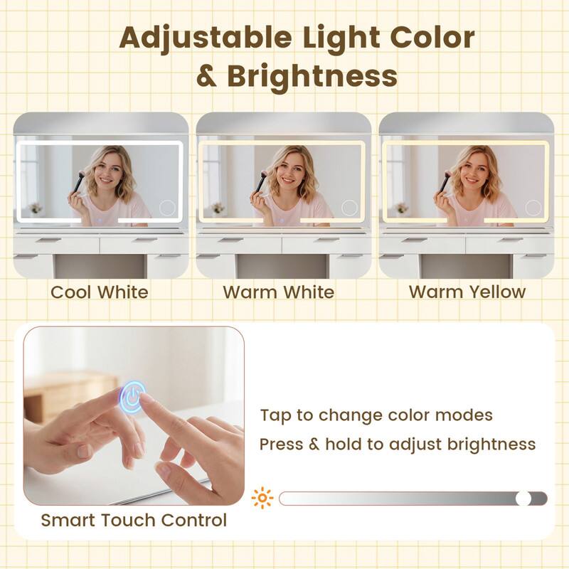 Adjustable Light Color & Brightness

Cool White
Warm White
Warm Yellow

Tap to change color modes
Press & hold to adjust brightness

Smart Touch Control