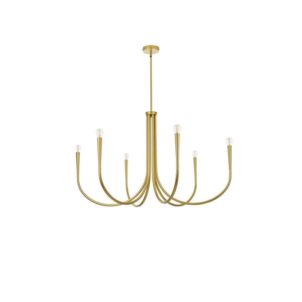 Left. Living District - Layne 42 inch chandelier in Brass - Brass.