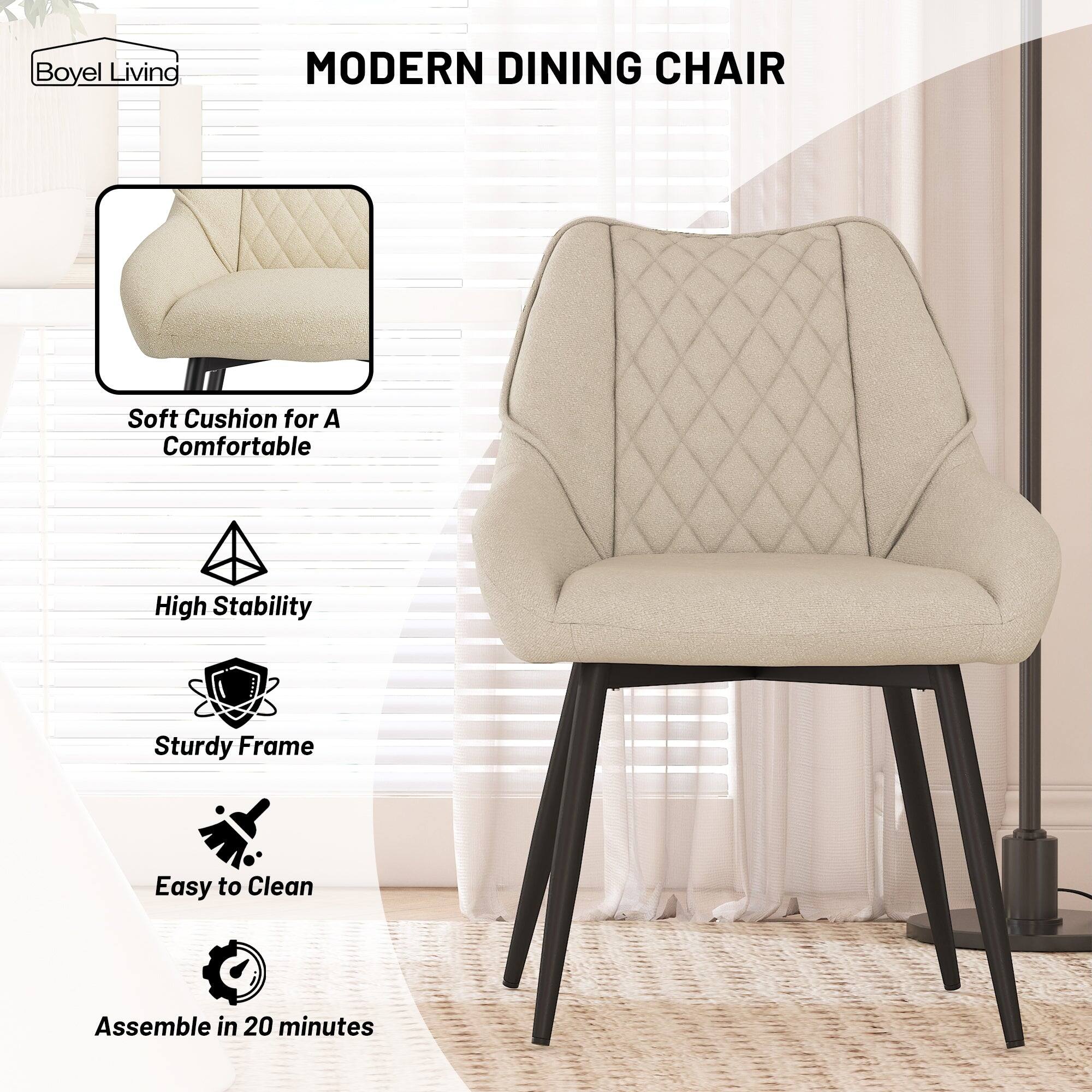 Boyle Living  
MODERN DINING CHAIR  

- Soft Cushion for A Comfortable  
- High Stability  
- Sturdy Frame  
- Easy to Clean  
- Assemble in 20 minutes