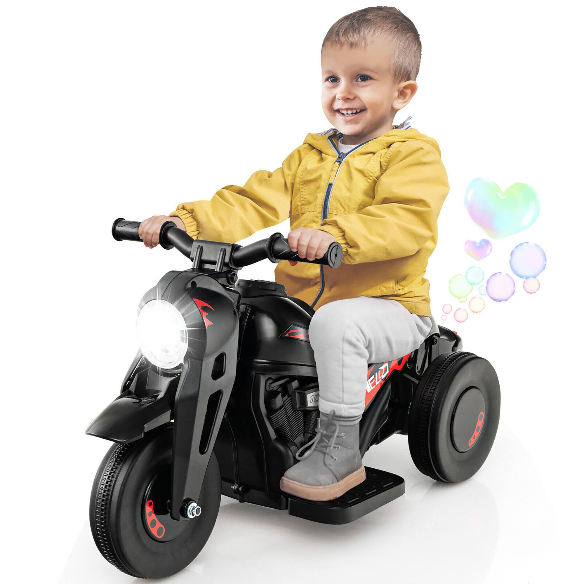 Alt View 9. Gymax - Gymax 6V Kids Bubble Car Electric Ride on Motorcycle w/ Music Button & LED Headlight Black - Black.