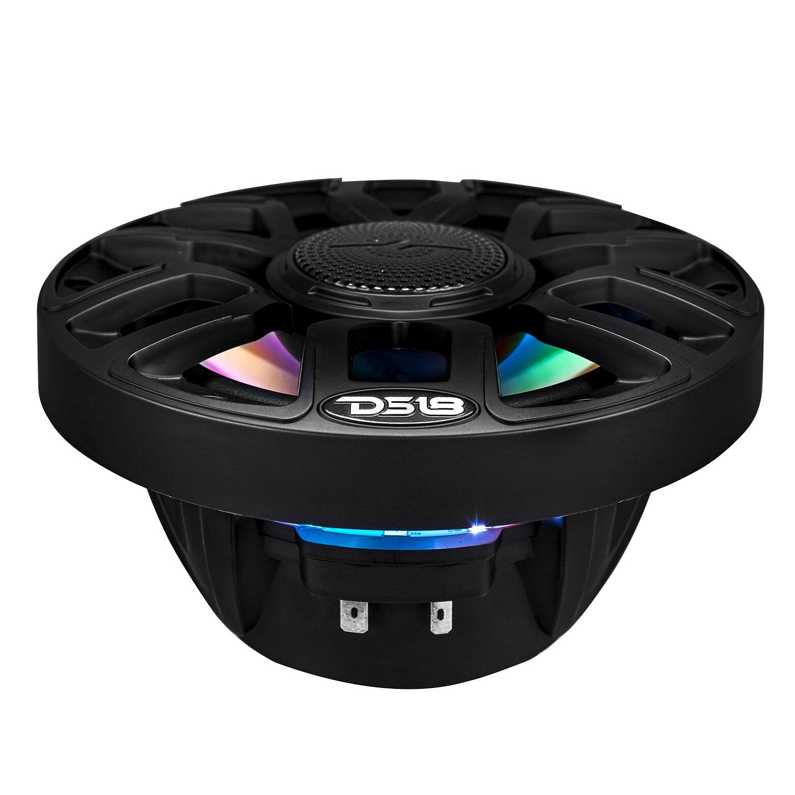 Angle. DS18 Audio - NXL-IQ 6.5" 2-way Coaxial Speaker with Built-in Driver and Grille (Pair), 150W RMS 4-Ohm - Black.