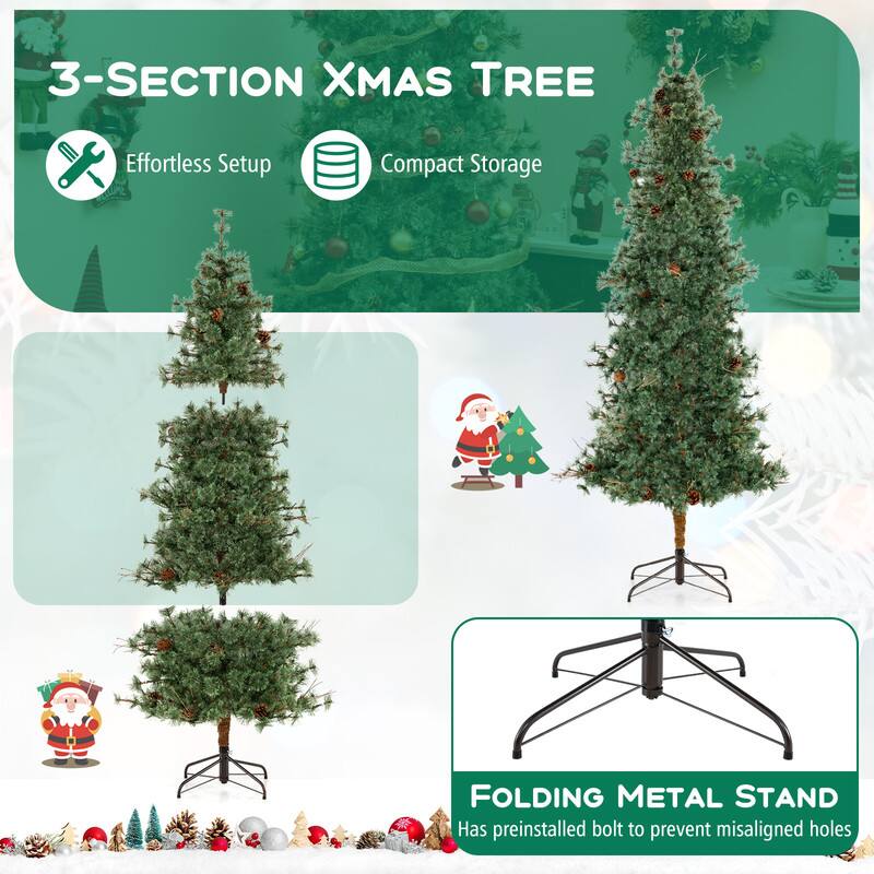 3-SECTION XMAS TREE

Effortless Setup
Compact Storage

FOLDING METAL STAND
Has preinstalled bolt to prevent misaligned holes