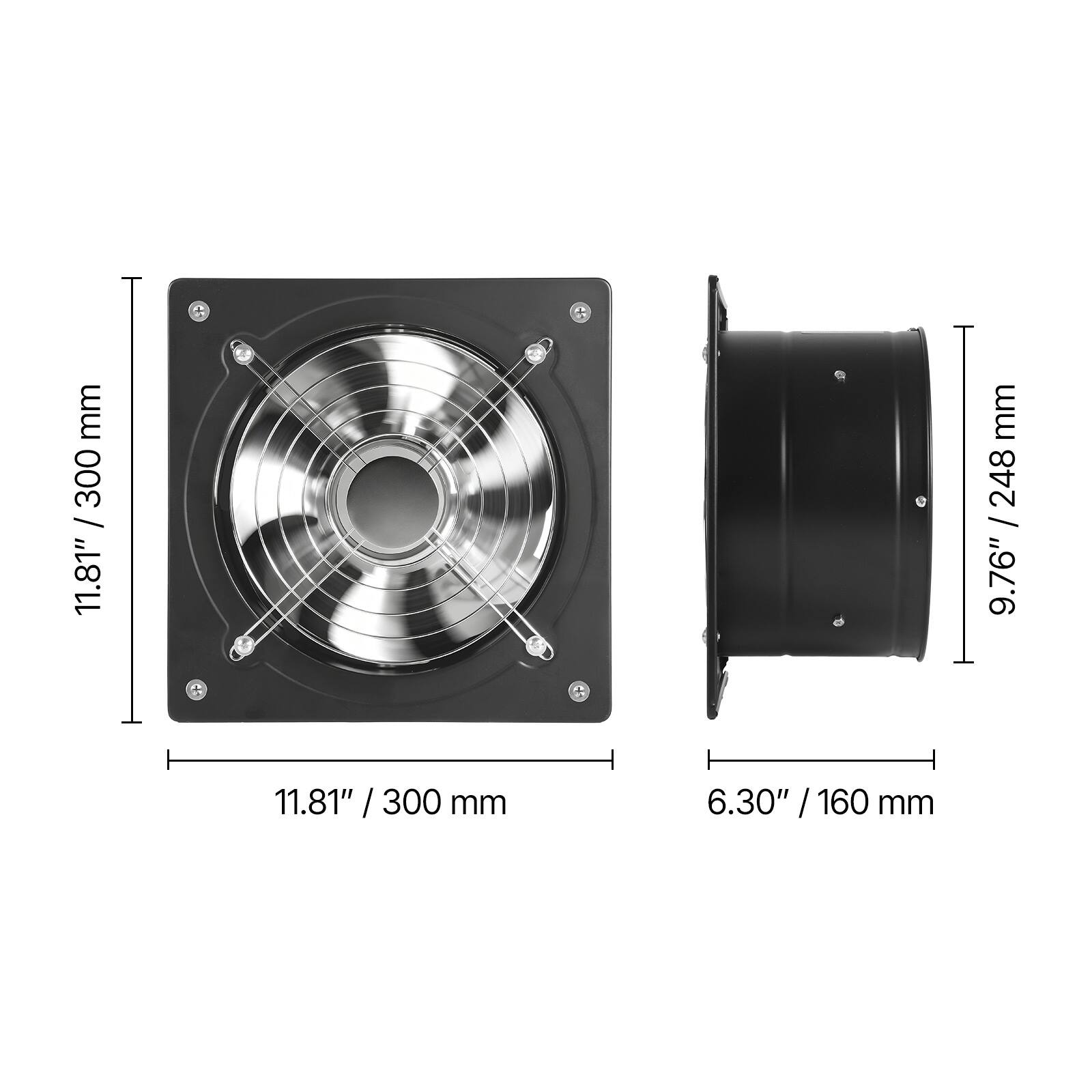 mm 300 / 11.81"  
mm 248 / 9.76"  
mm 160 / 6.30"