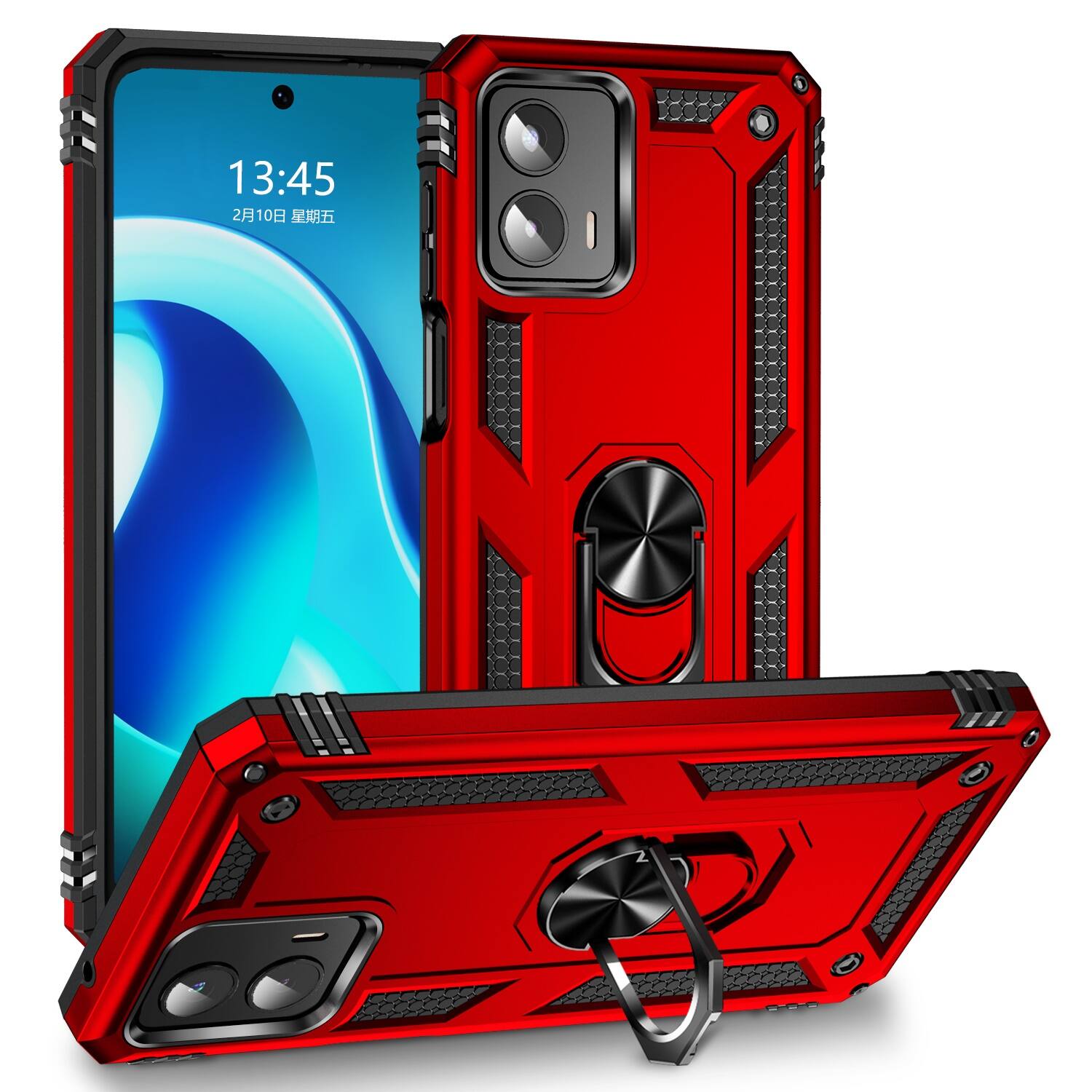 Alt View 11. SaharaCase - Military Kickstand Series Case for Motorola Edge+ (2023) - Red.