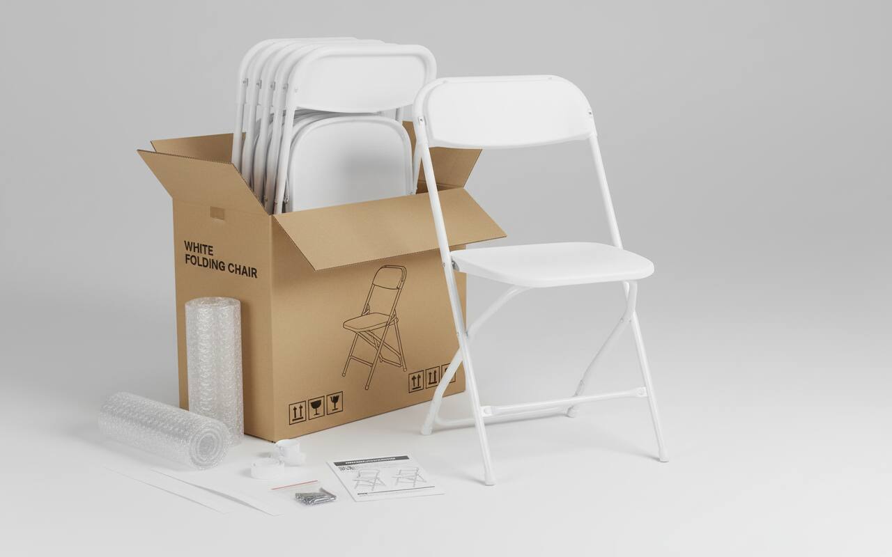 WHITE FOLDING CHAIR