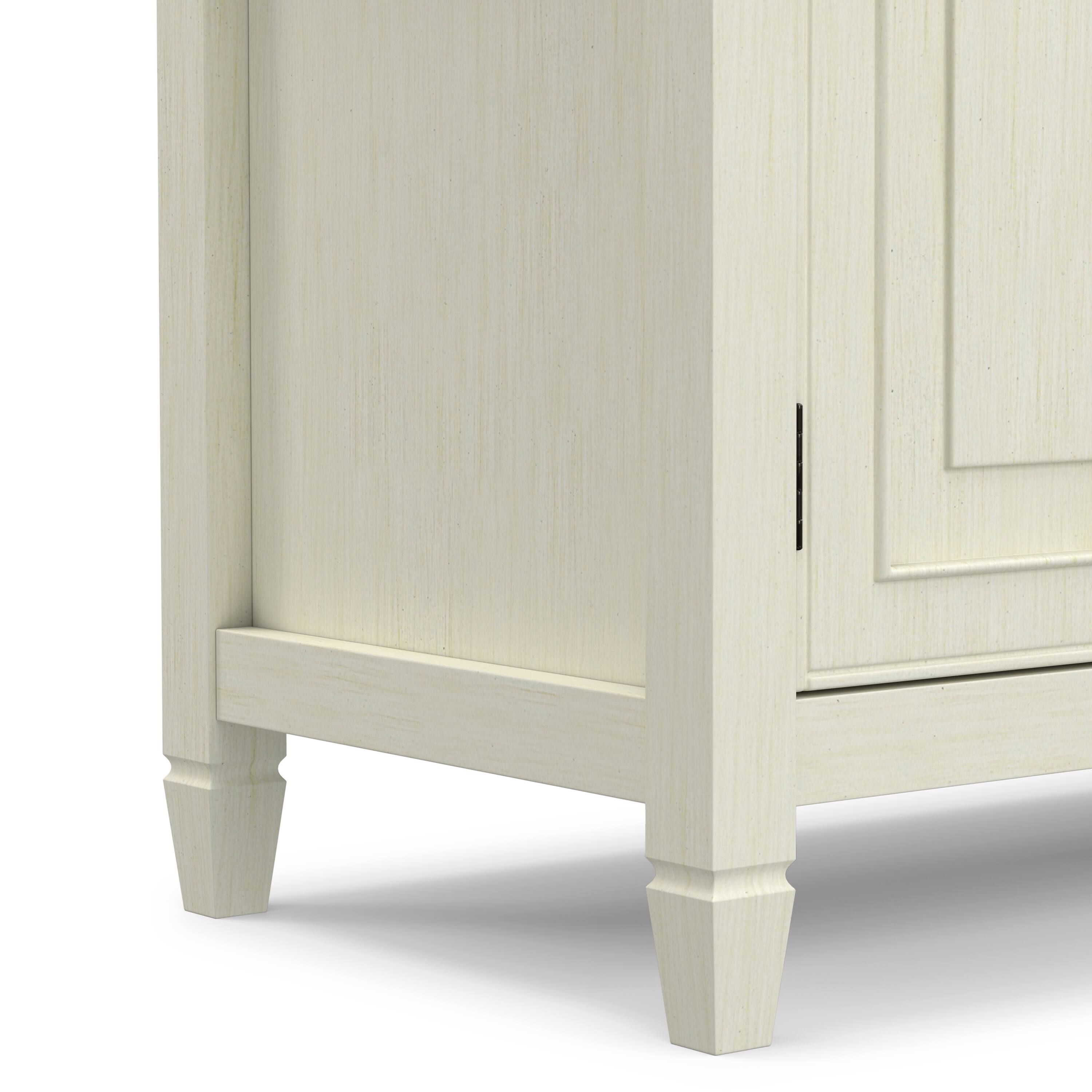 Alt View 4. Simpli Home - Connaught 72W Low TV Stand with Drawers, Doors and Shelves - Antique White.