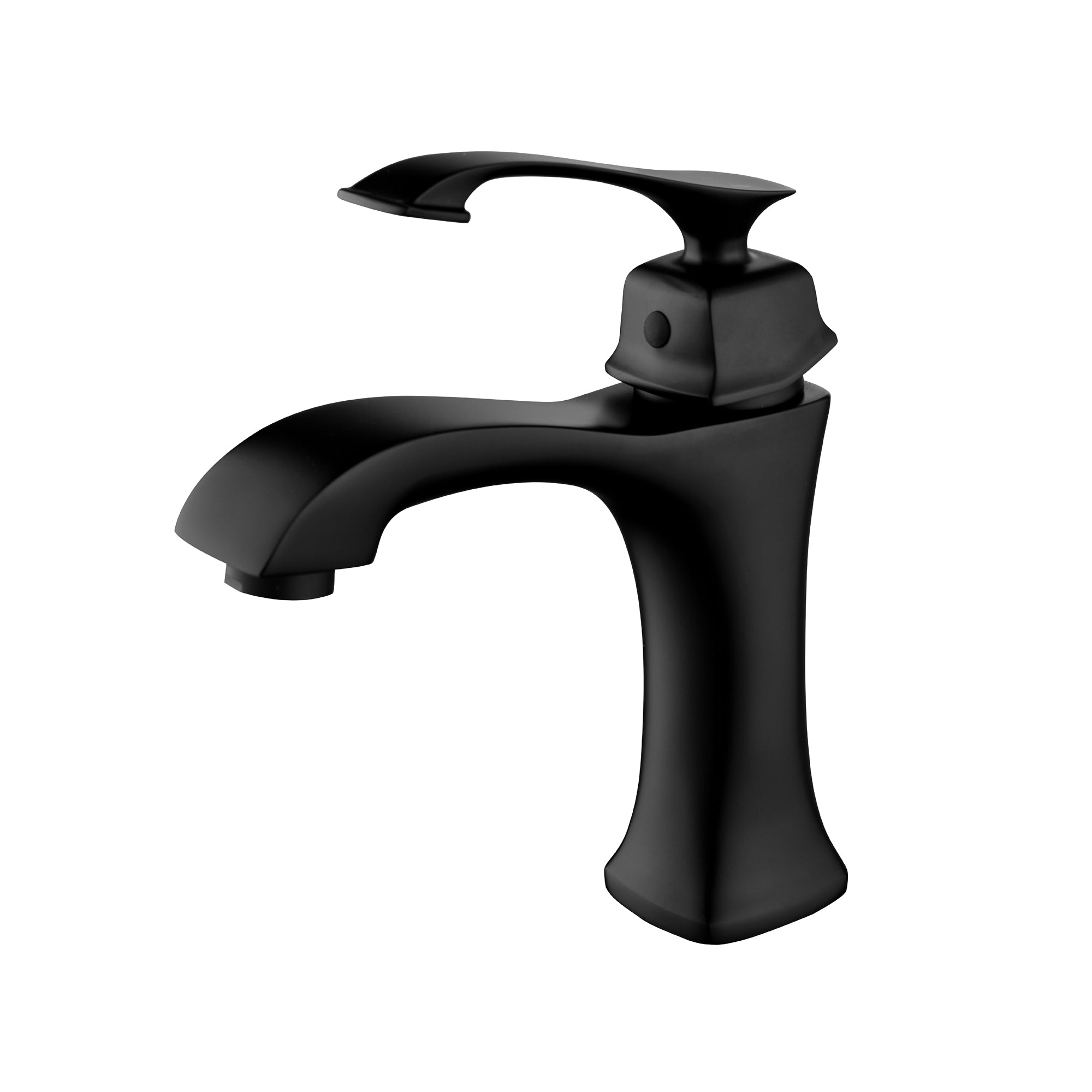 Left. Boyel Living - 1.2 GPM Single Handle Single Hole Bathroom Faucet with Water Supply Hose and Mounting Hardware in Matte Black - Matte Black.