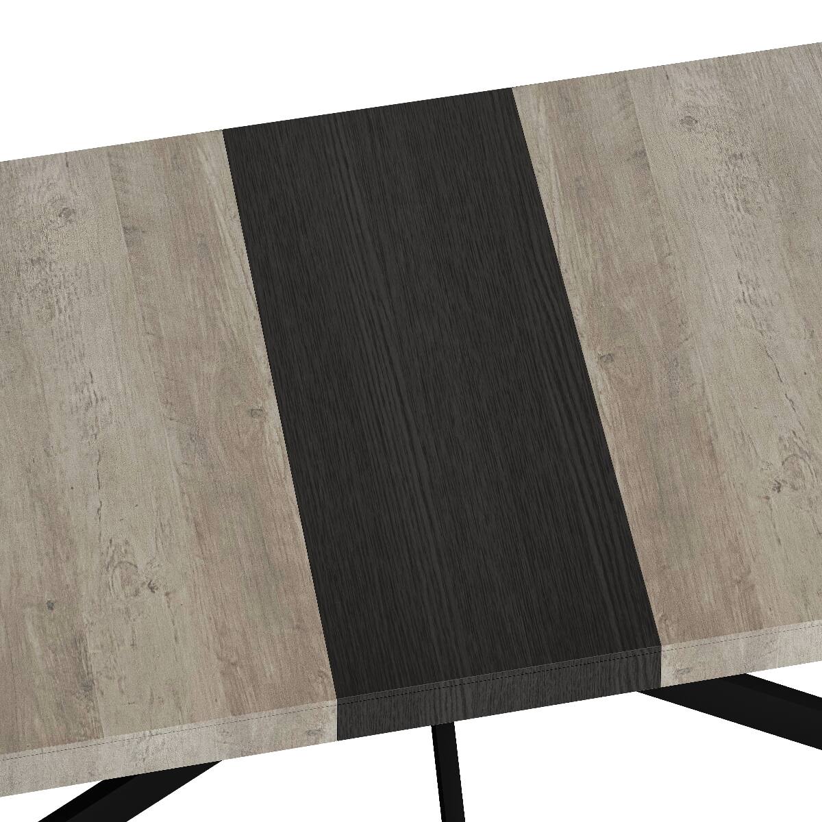 Alt View 4. Loheer - Loheer Expandable Rectangular Dining Table, Grey MDF Top, Seats 6 - Grey.