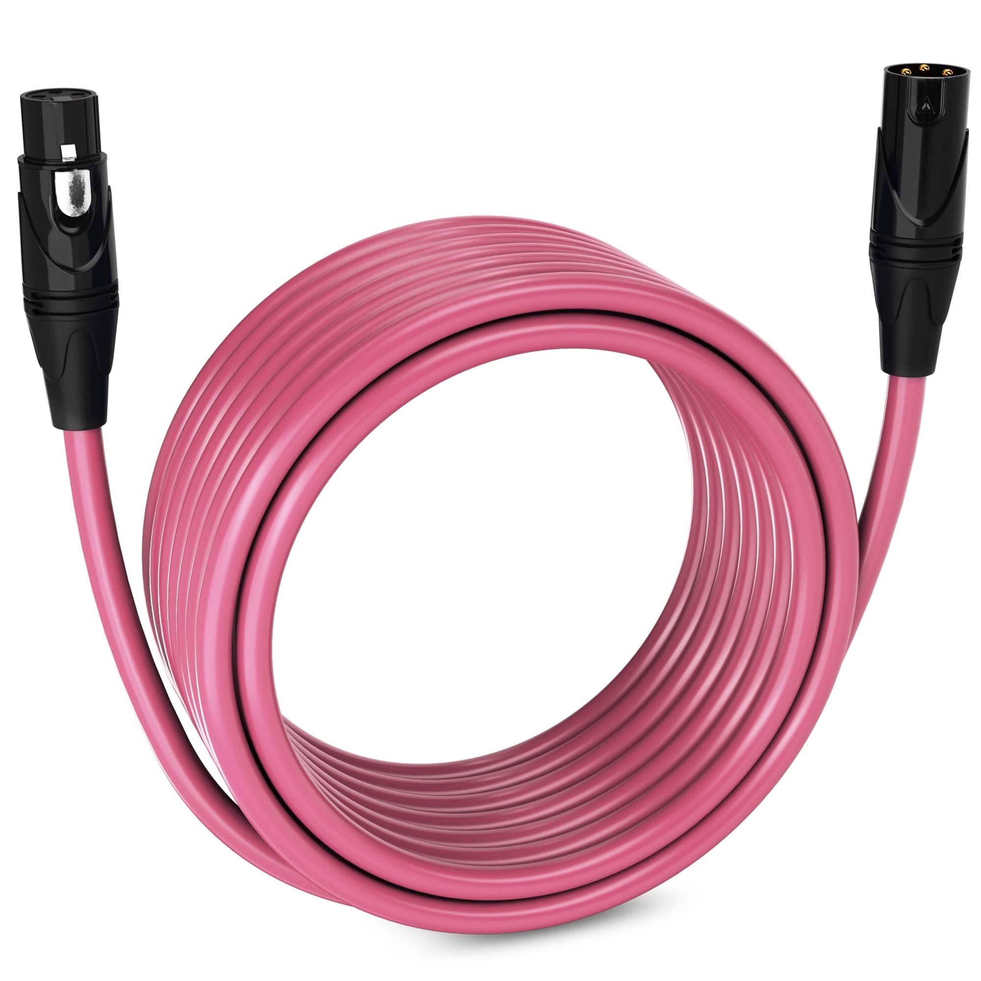 Lyxpro - 30 ft Balanced XLR Cable, Male to Female, 3 Pin Microphone Cable - Pink