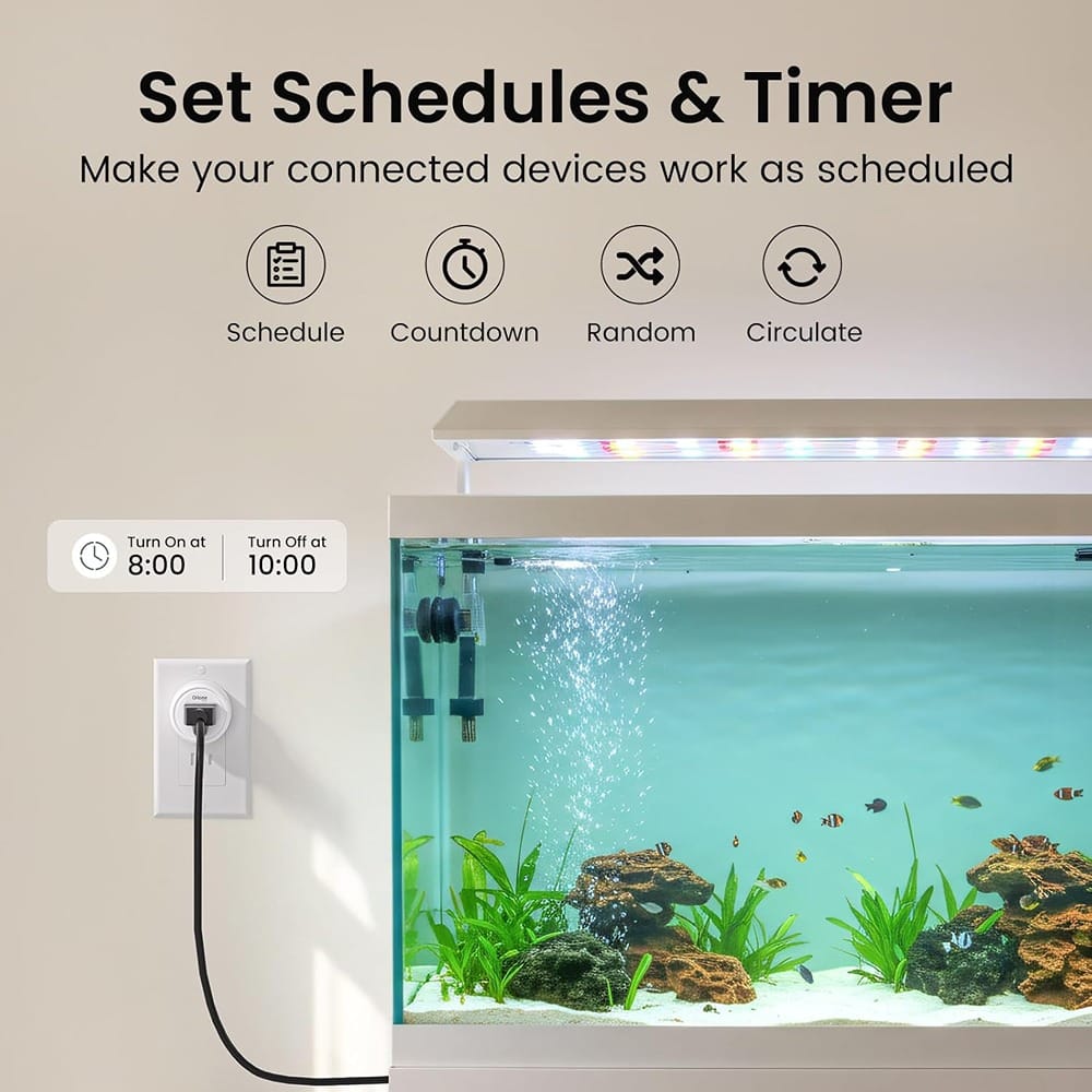 MOSZAR LLC - WiFi Smart Outlet Plug, Works with Alexa/Google, Timer & App Control, 4-Pack - White