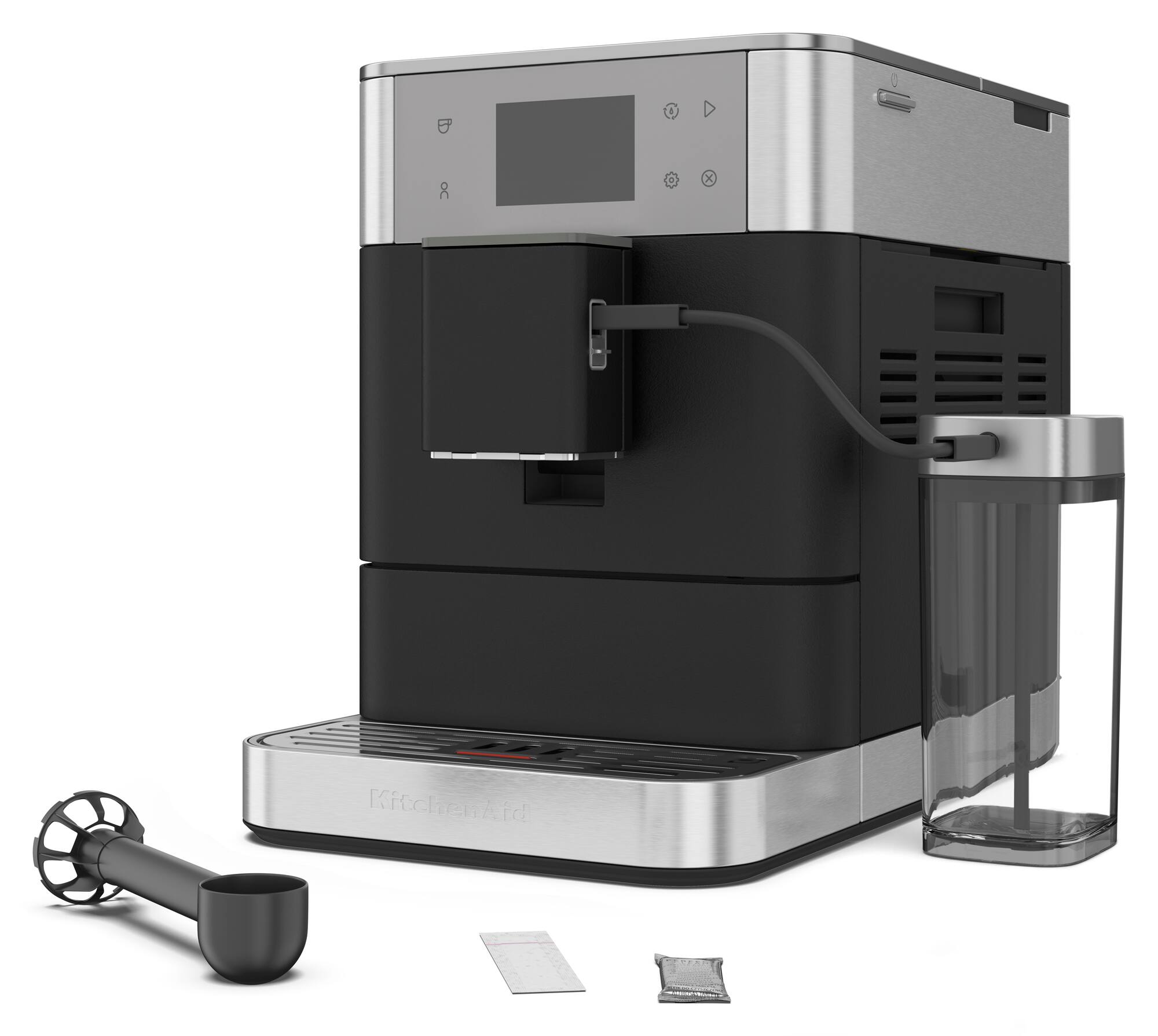 Angle. KitchenAid - Fully Automatic Espresso Machine with 15 bars of pressure - Black.