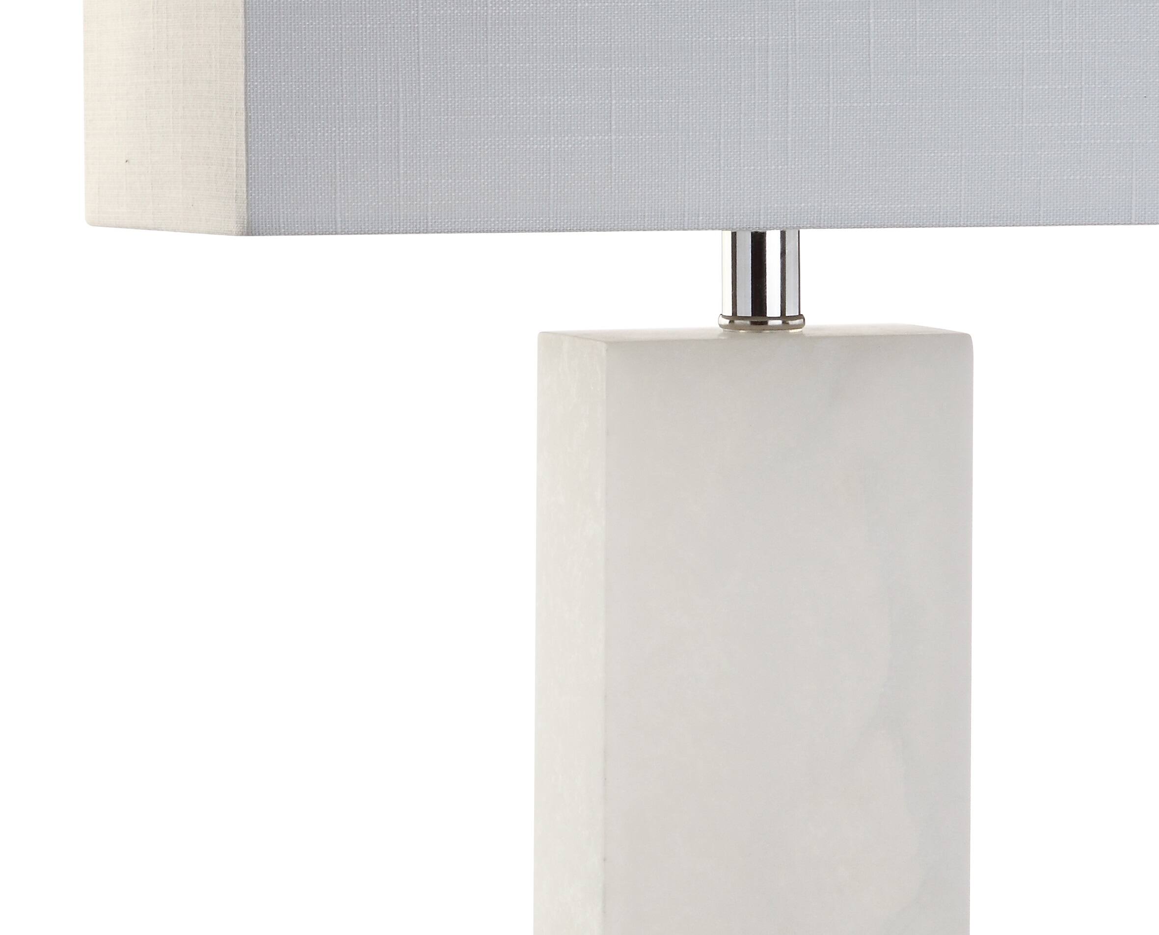 Alt View 6. Jonathan Y - Tiggie 27" Alabaster LED Table Lamp, White Alabaster - White Alabaster.