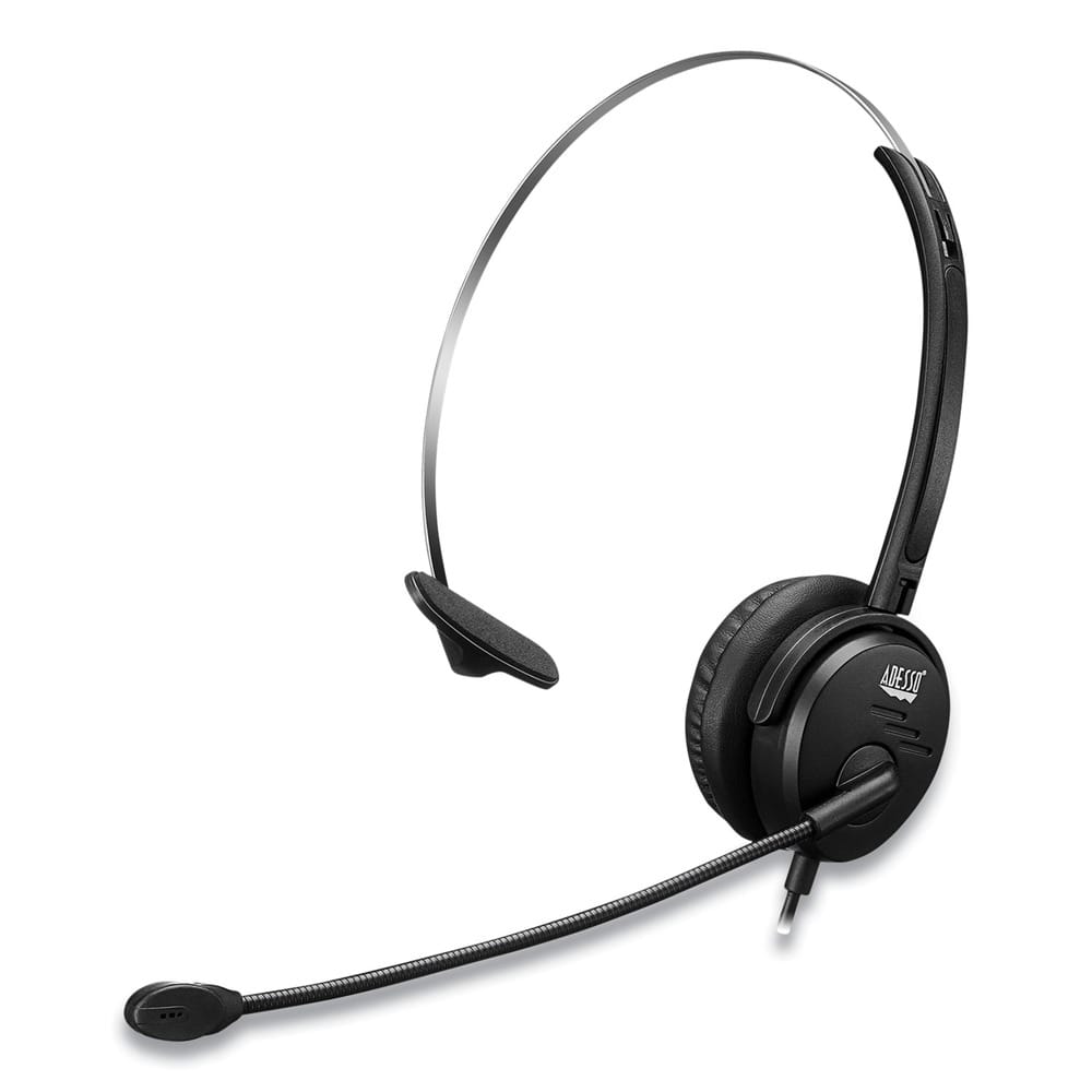 Front. Adesso - Adesso XTREAM P1 Xtream P1 Monaural Over the Head Headset with Microphone - Black - Black.