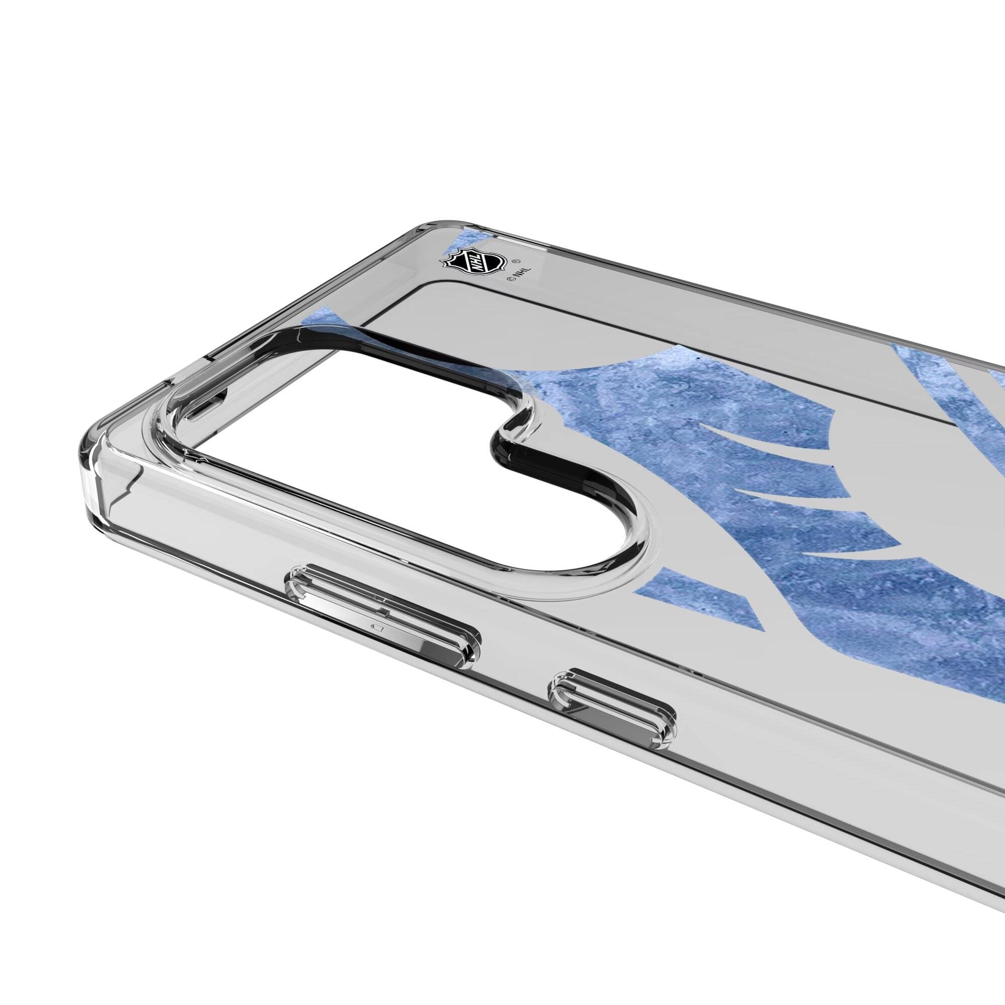 Alt View 2. Keyscaper - Nashville Predators Galaxy Clear Ice Case - S22 - Multicolor.