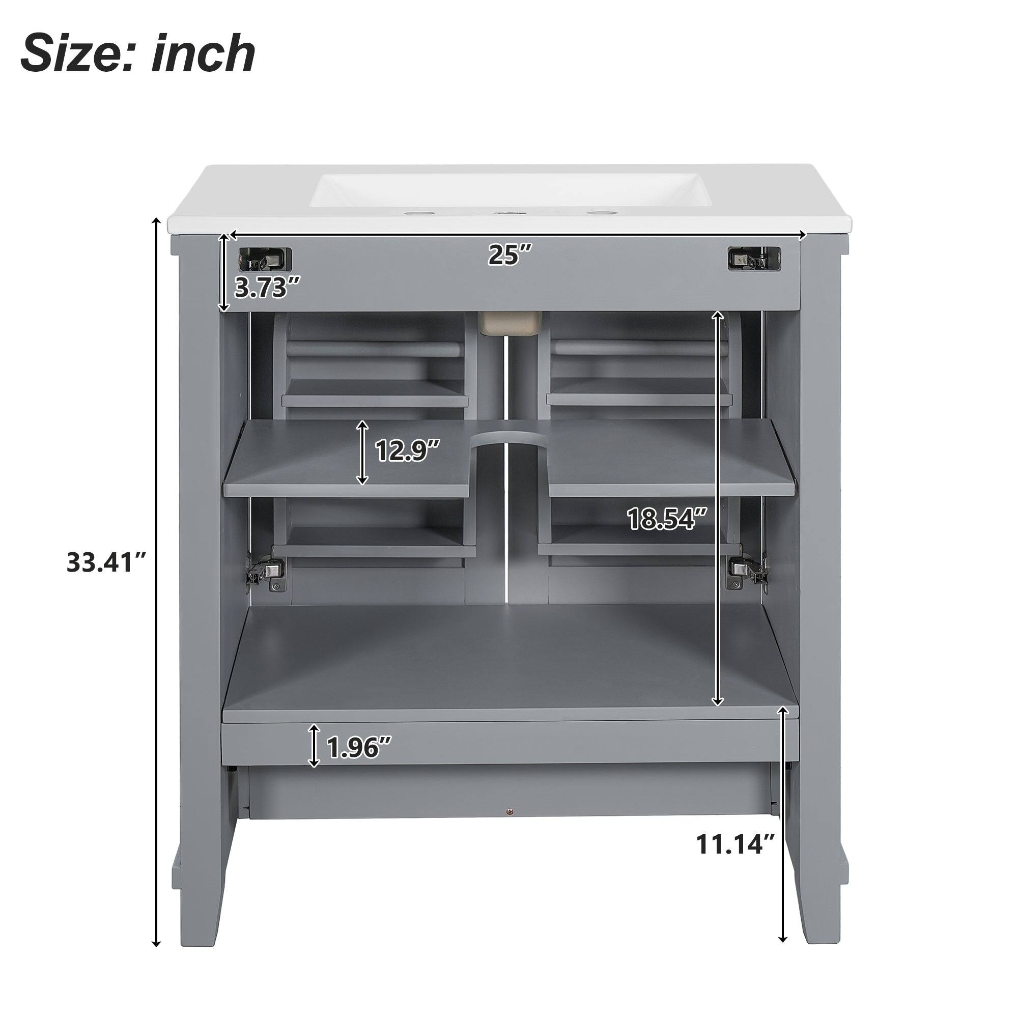 Size: inch  
3.73" 25" 12.9" 33.41" 18.54" 1.96" 11.14"
