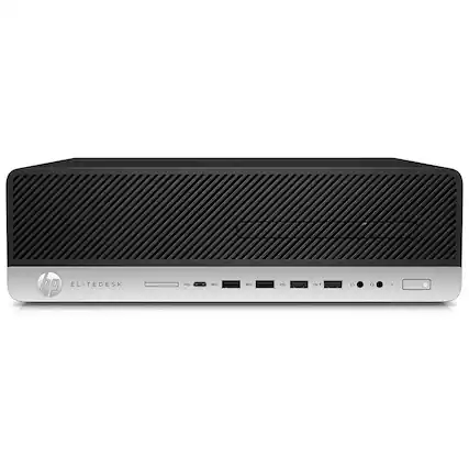 Front. HP - HP EliteDesk 800 G4 SFF Desktop Computer PC, Intel Core i5-8500 up to 4.1Ghz, 16GB DDR4 RAM, 512GB NVMe SSD, Win11Pro - Black.