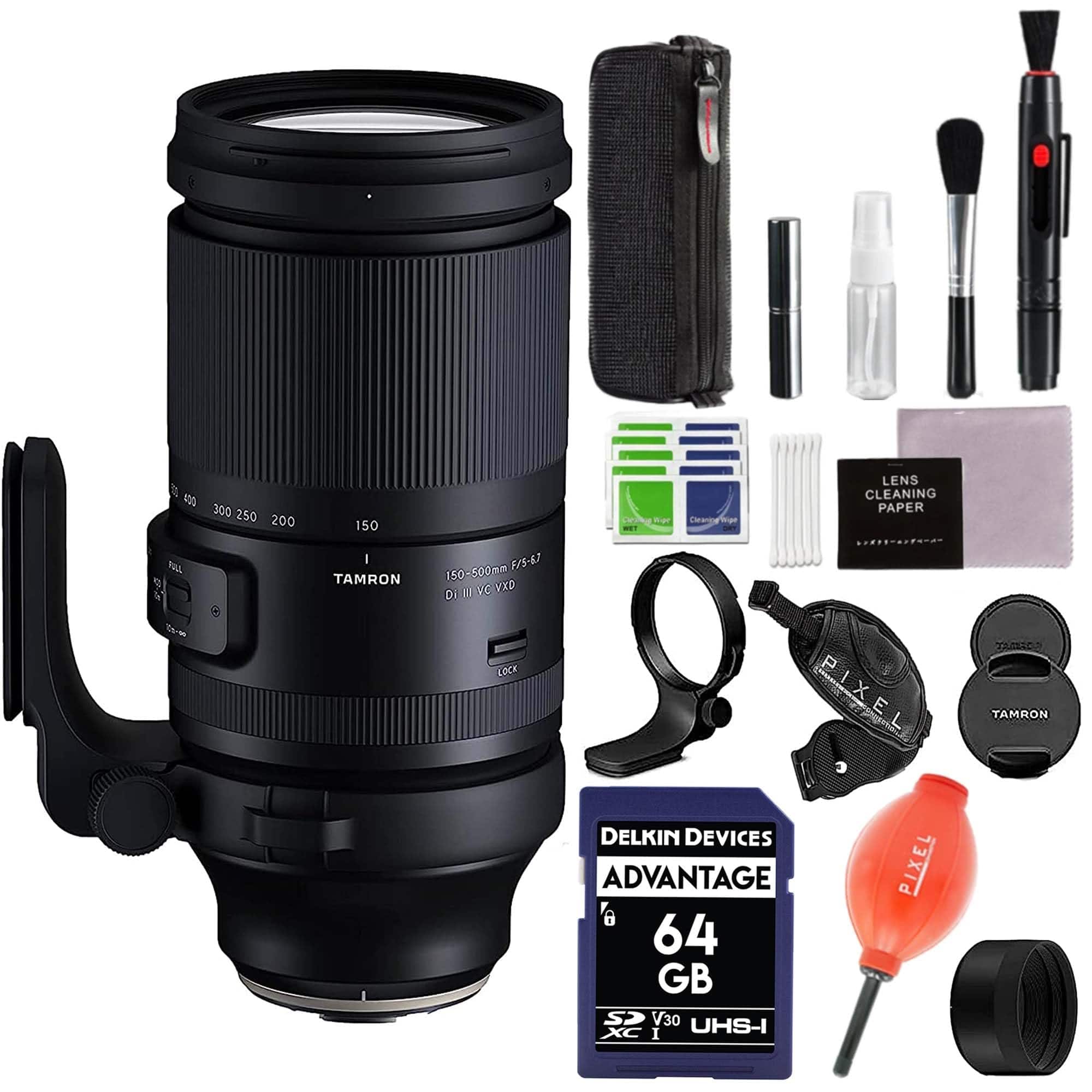 Tamron - 150-500mm f/5-6.7 Di III VXD Lens for FUJIFILM X with Advanced Accessory and Travel Bundle | AFA057F-700 - Black
