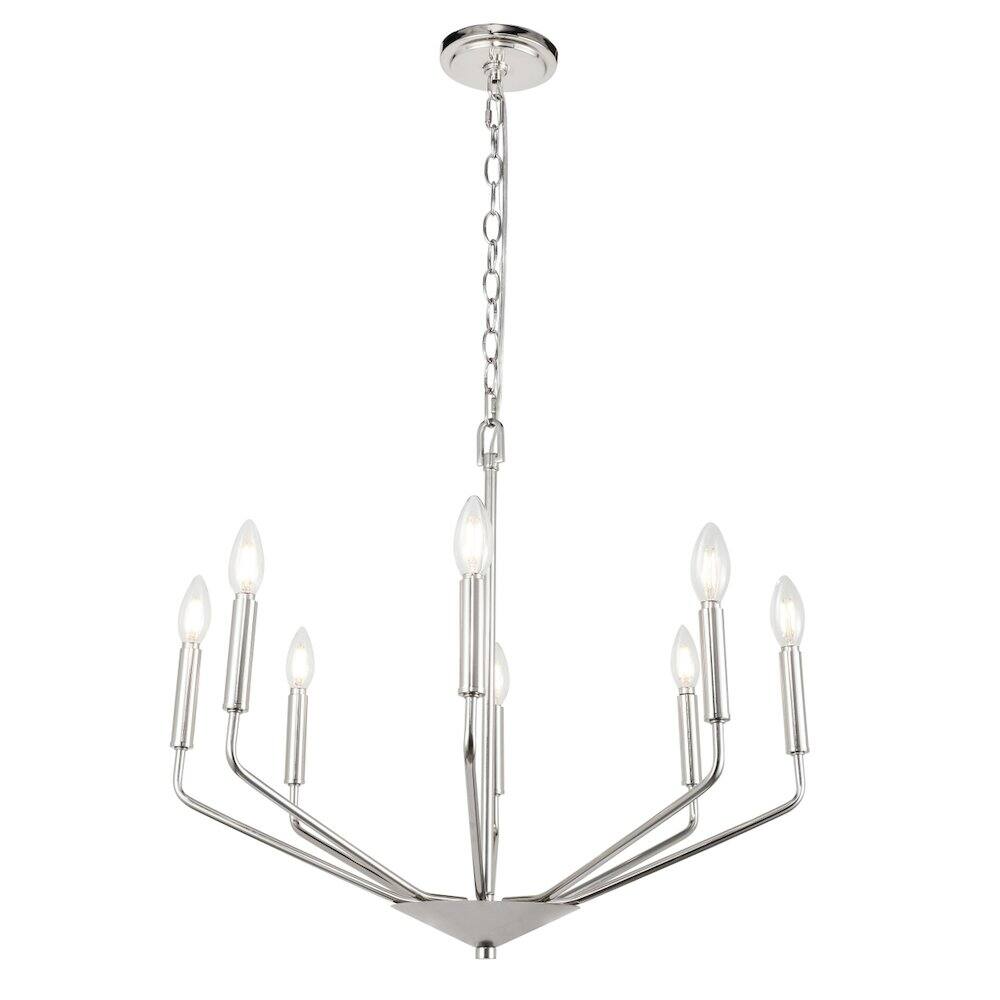 Alt View 4. Living District - Enzo 8 Light Chrome Pendant - Chrome.